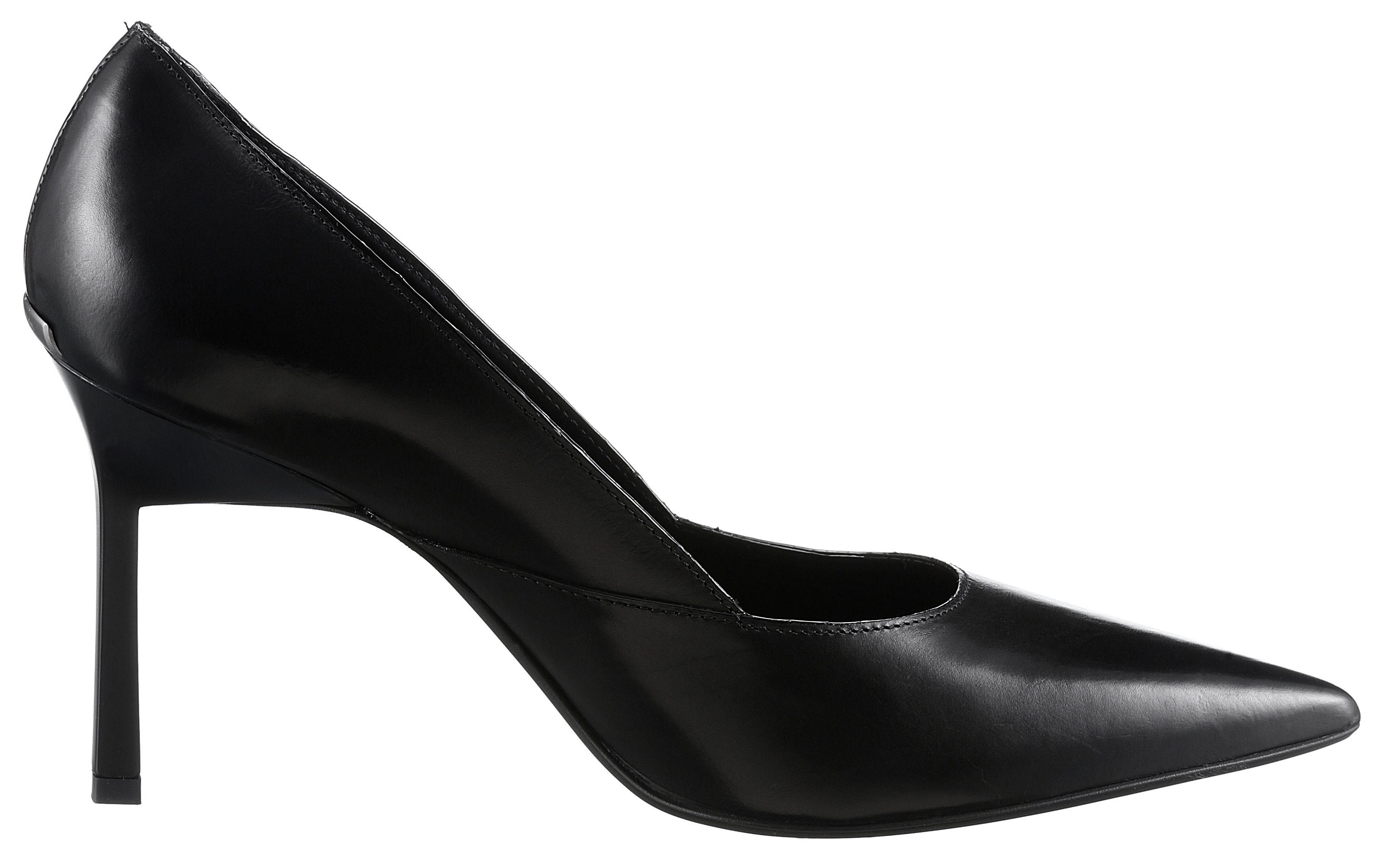 Calvin Klein GEO spitze schwarz Stilettoabsatz, Pumps 90 Form PUMP STILETTO mit modischem