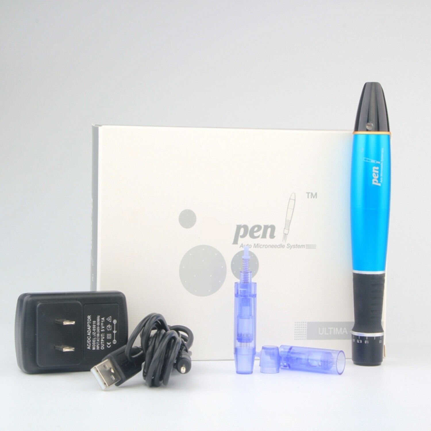 P-Beauty Cosmetic Accessories Dermaroller Derma Pen Microneedling A1 W Gerät inkl. 2 Nadeln