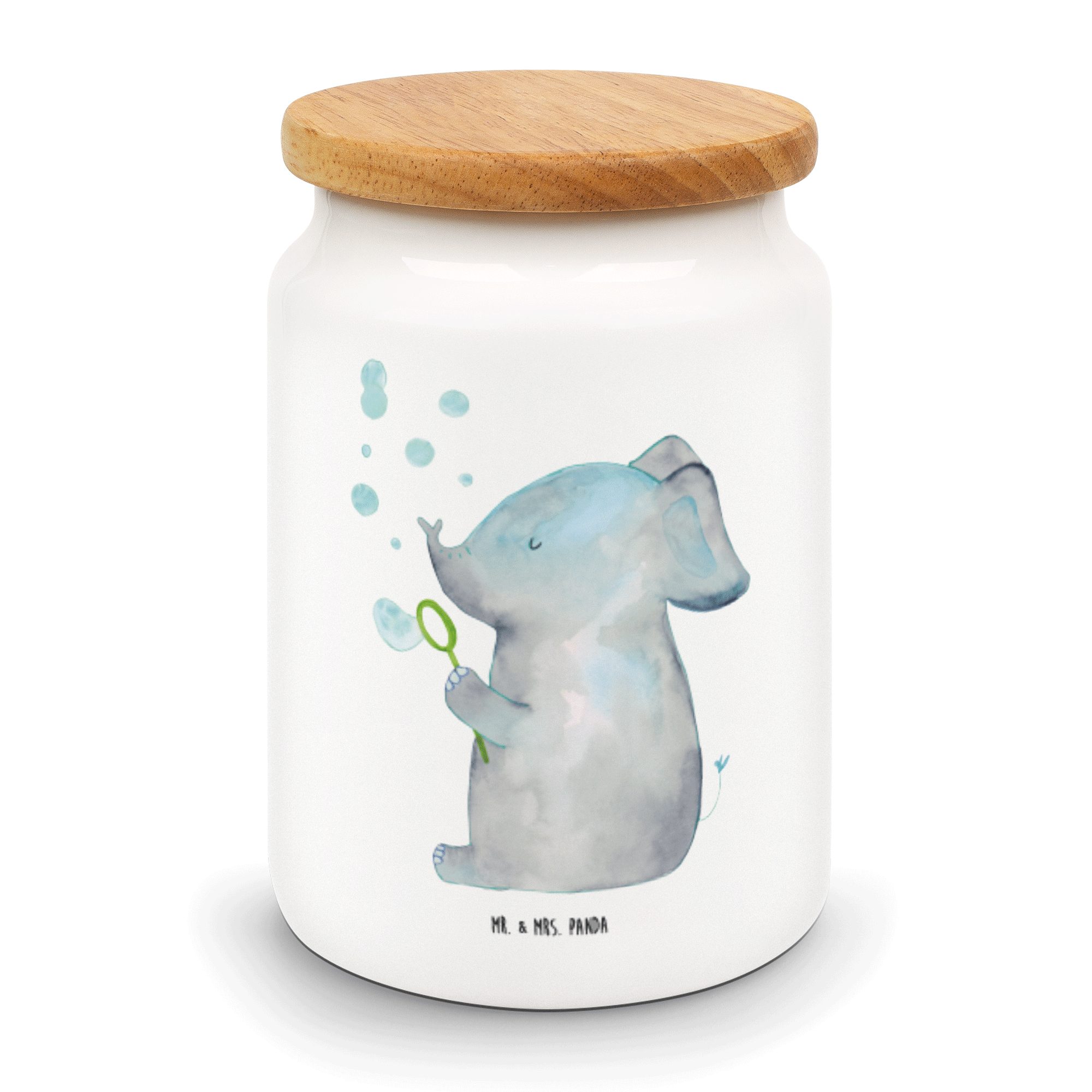 Mr. & Mrs. Panda Vorratsdose Elefant Seifenblasen - Weiß - Geschenk, Aufbewahrungsdose, Keksdose, Keramik, (1-tlg)