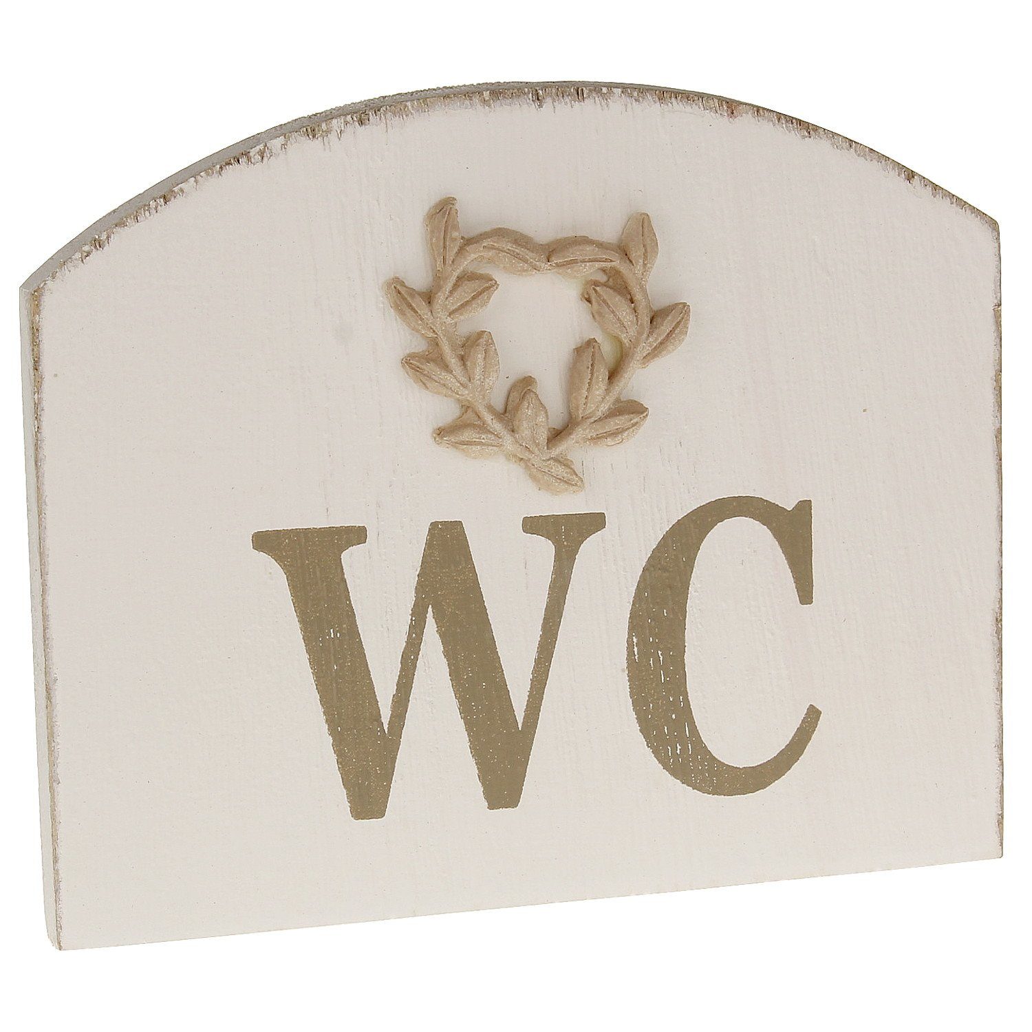 Macosa Home Hinweisschild WC Tür-Schild aus Holz rustikal 12 x 10 cm Landhaus Holzschild, (1 St), Dekoschild Türdeko Deko-Accessoire Toiletten-Schild weiß