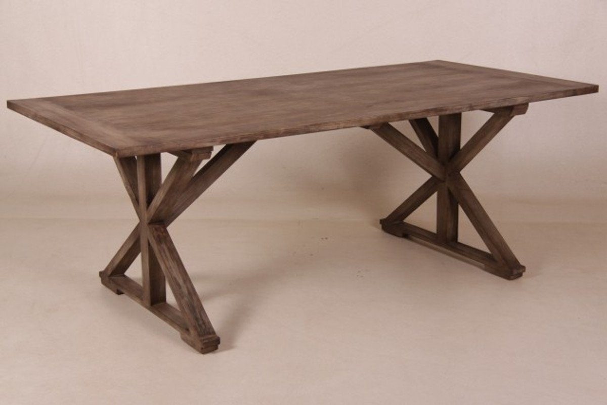 Padrino Stil Tisch Casa Rustic 100 Esstisch x Esstisch Vintage Landhaus Grey cm - 210 Teakholz