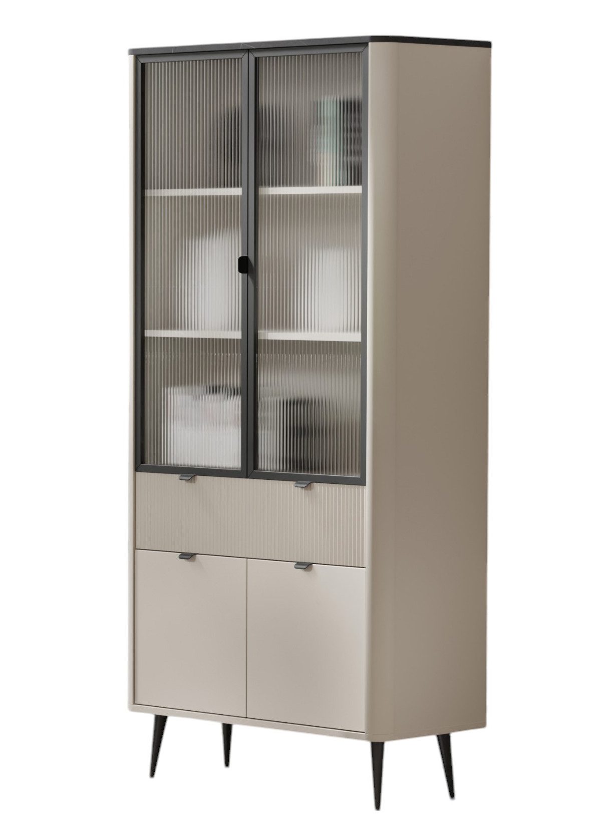 Compleo Standvitrine mit Lamellen LILIA, Elegant günstig online kaufen