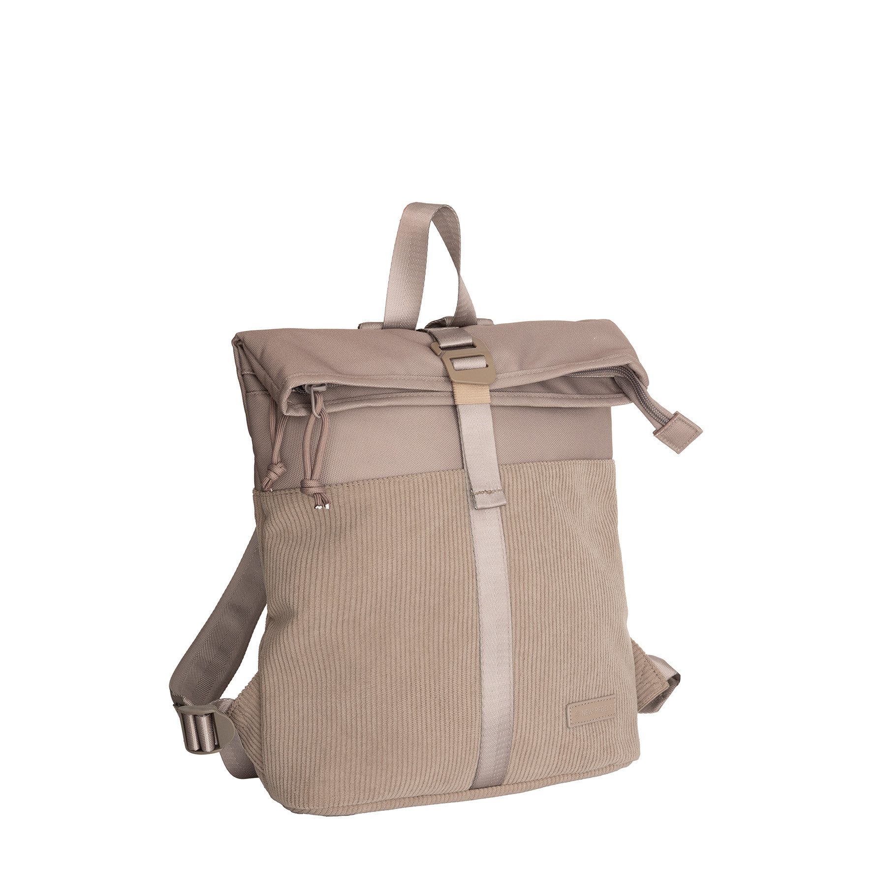 NEW REBELS Cityrucksack kleiner Roll Up RollTop Kurier Rucksack Ribbi Los Angeles Cord, trendige Kordoptik