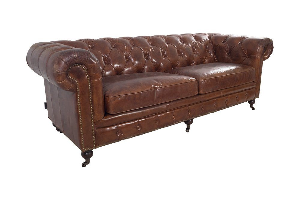 Vintage-Leder moebelfaktor Chesterfield-Sofa Knöpfung, 3-Sitzer, Chesterfield Oxford