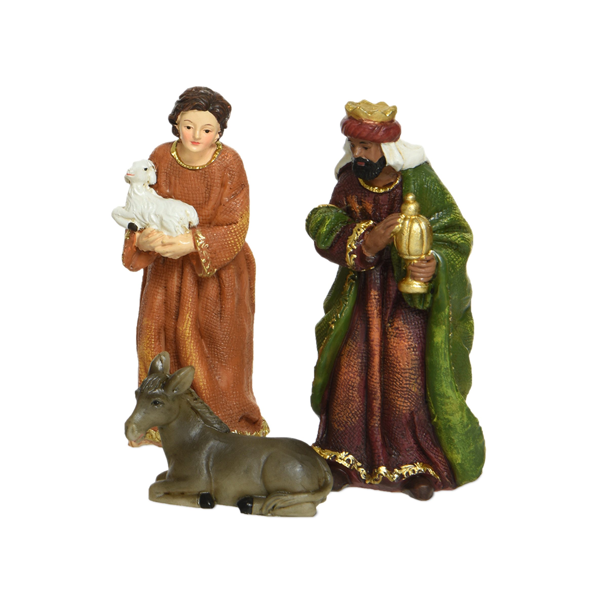 Spetebo Krippenfigur Weihnachts Krippenfiguren handbemalt - 10 Stück / 11 cm (Set, 10 St., Krippenfiguren), Krippen Stall Tisch Dekoration