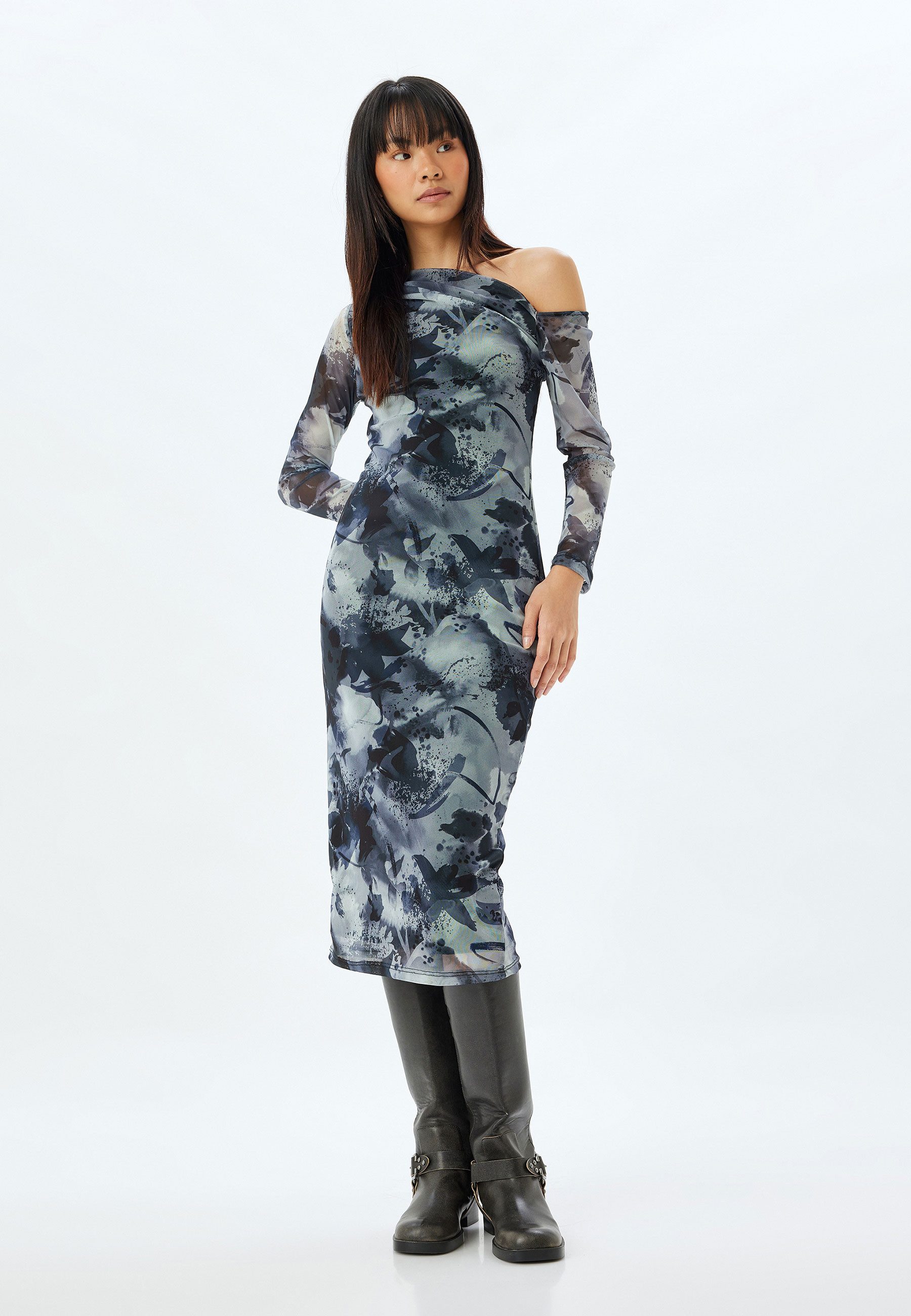 Midikleid Midi Länge Asymmetrisch