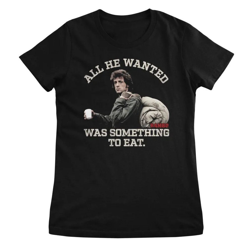 Rambo T-Shirt Something TO Eat Girly Tee