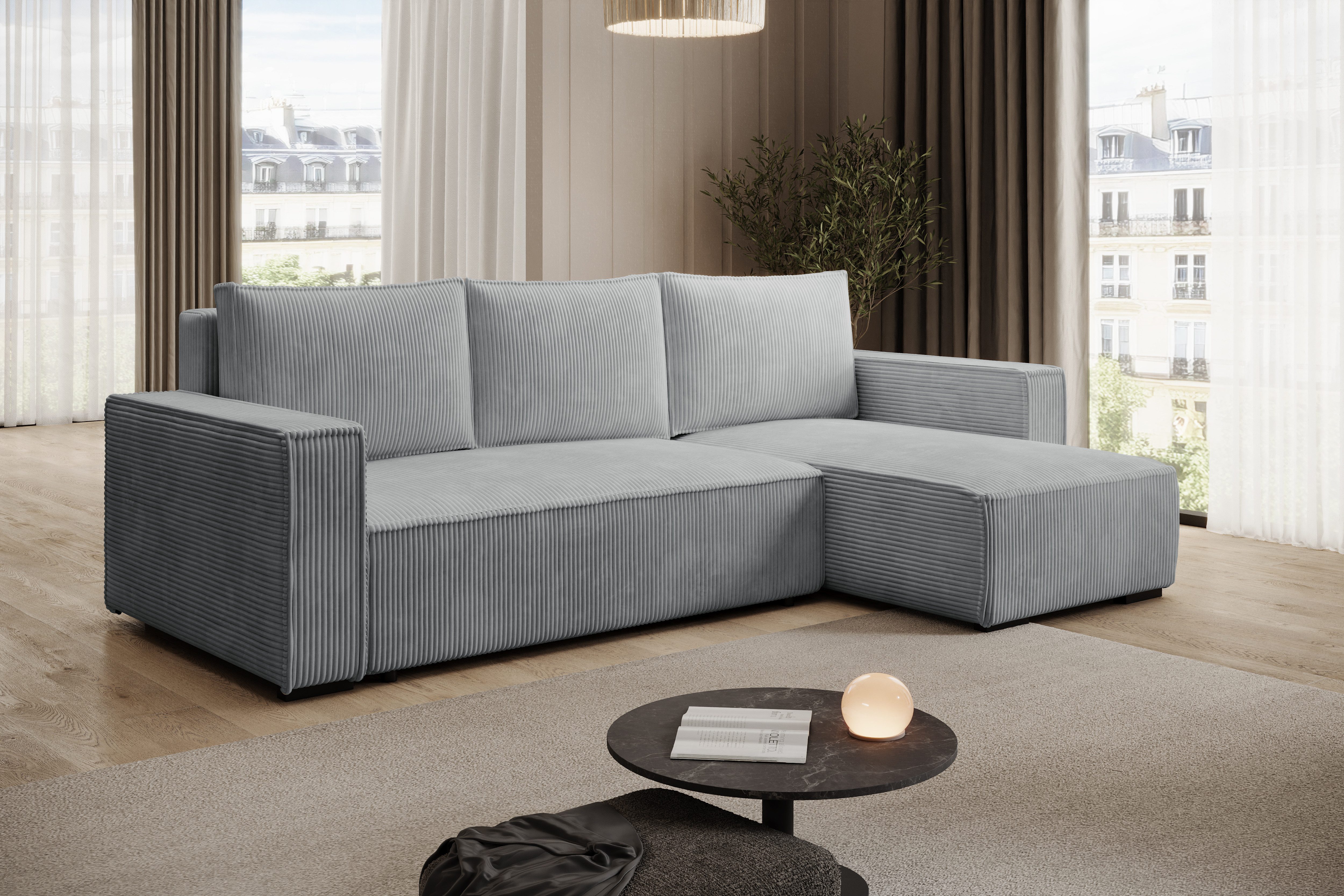 storez24 Ecksofa Letto, mit Bettkasten und Schlaffunktion, Cordstoff, L-For günstig online kaufen