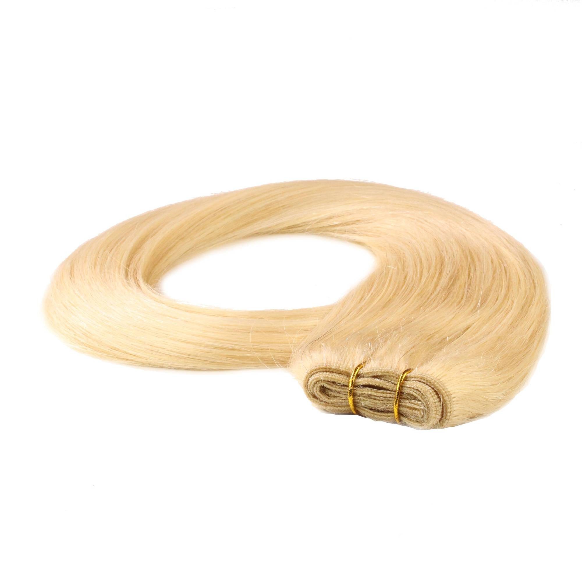Echthaar-Extension Glatte Echthaartresse #9/0 Lichtblond 40cm