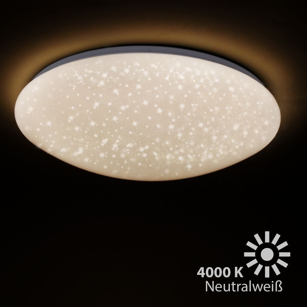 Briloner Leuchten LED Deckenleuchte 3226-016, Sternenhimmel, LED fest integriert, 2700K - Extra-Warmweiß, Deckenlampe Sternenhimmel, 2400lm, 4000K, Ø 48cm