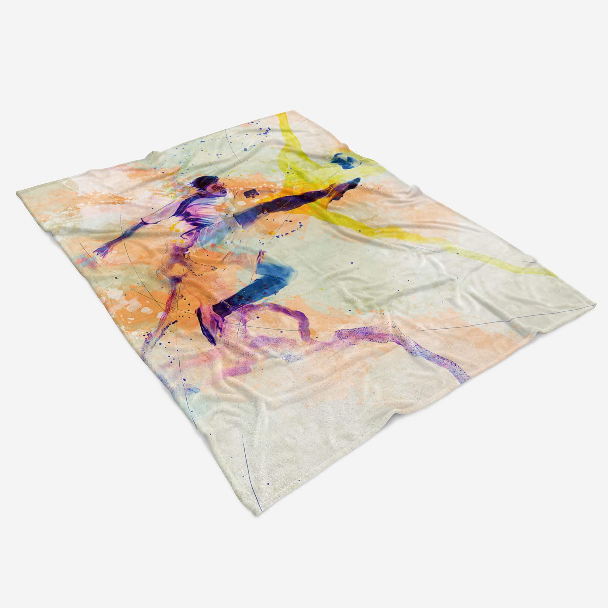 Handtücher SplashArt Sport Handtuch Strandhandtuch Saunatuch Kuscheldecke Kunstvoll Fußball I Sporth, Baumwolle-Polyester-Mix (1-St), Handtuch