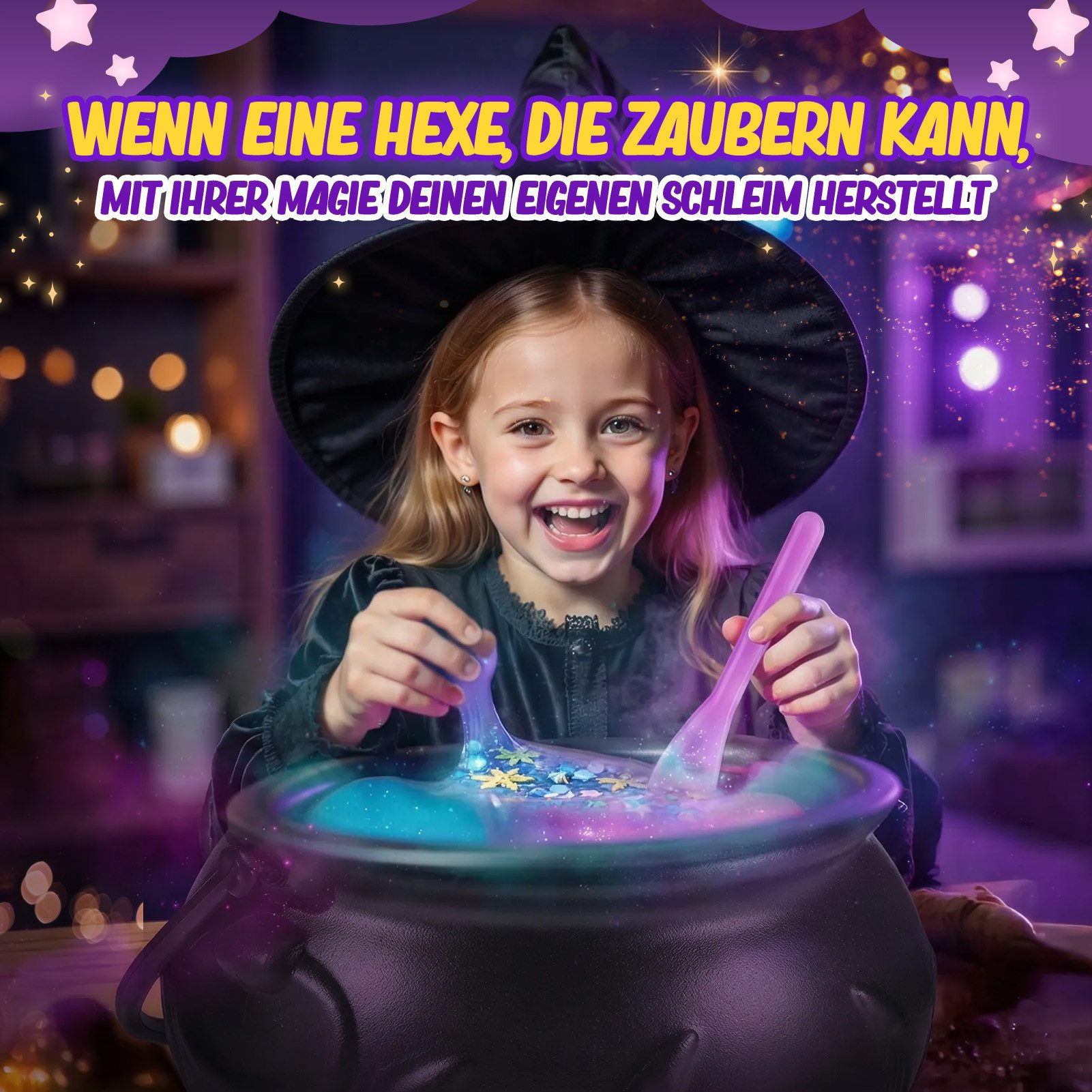 Wootoy Kreativset Experimentierkasten Schleim Bastelset Galaxy Einhorn DIY Slime Kit, (mit Glitzer Perlen und Zubehör zum Kreativen Gestalten, 1-tlg., Schleim-Bastelset in zwei Themenwelten: Galaxie oder Einhorn), Fördert Kreativität Feinmotorik und spielerisches Experimentieren