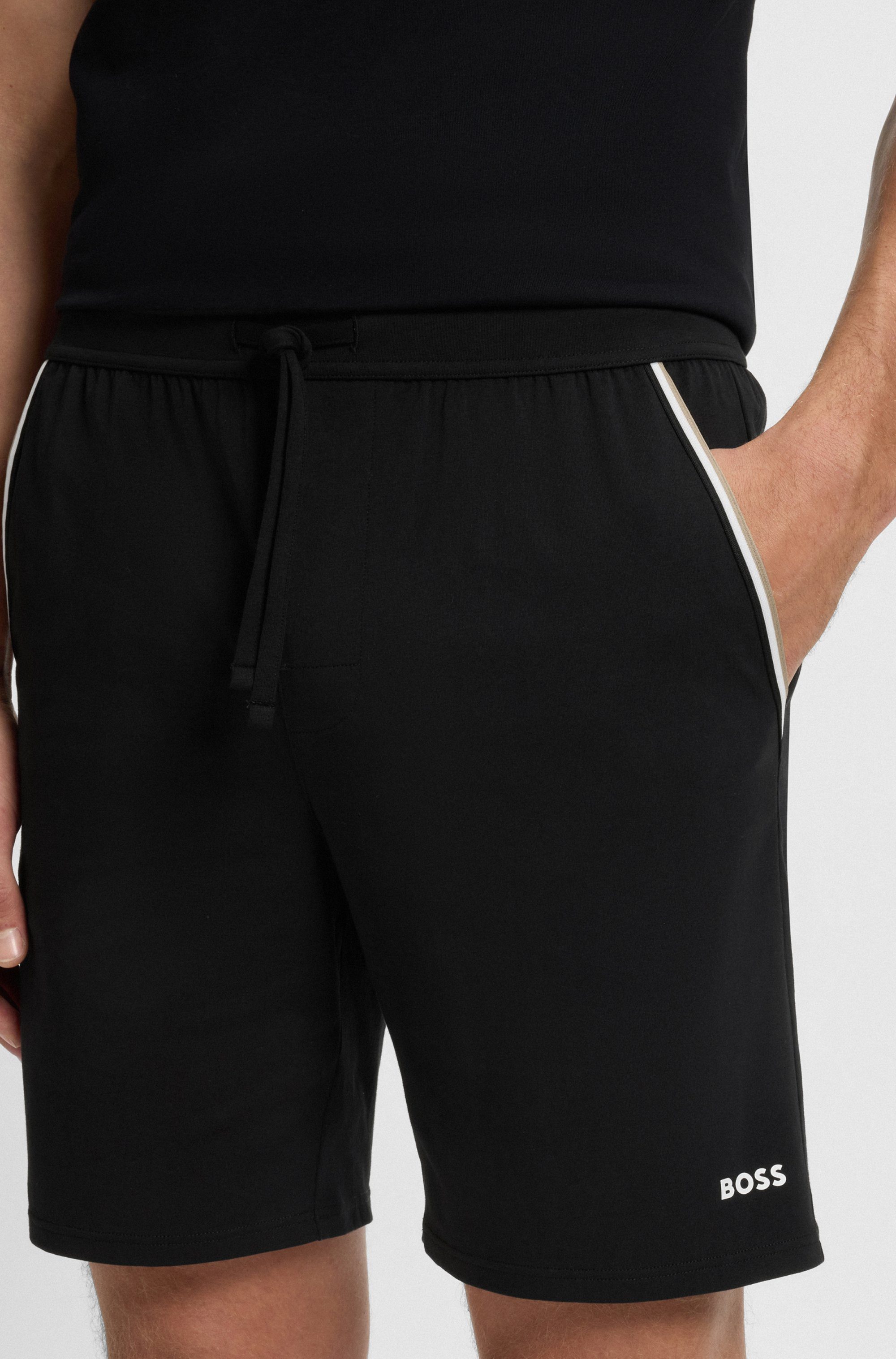 BOSS Pyjamashorts Unique aus elastischer Baumwolle mit Tape-Details günstig online kaufen