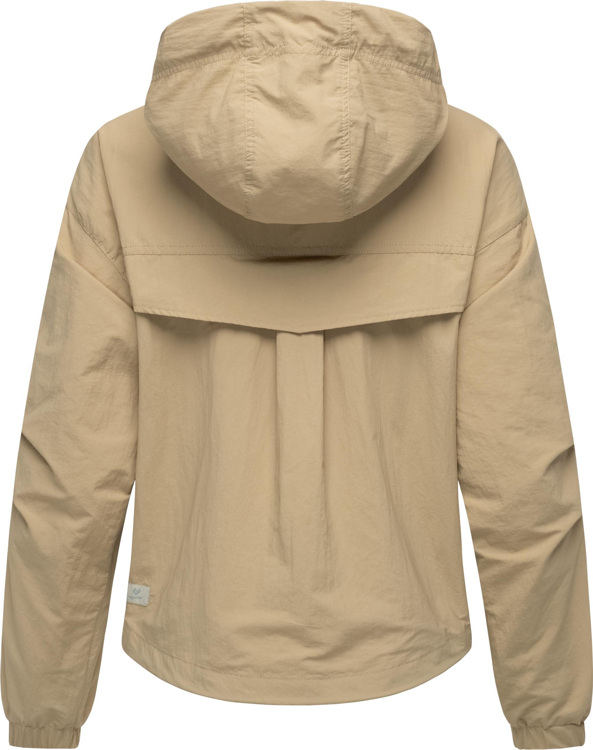 Ragwear Outdoorjacke Cerys kurze Damen Übergangsjacke mit verstaubarer Kapuze