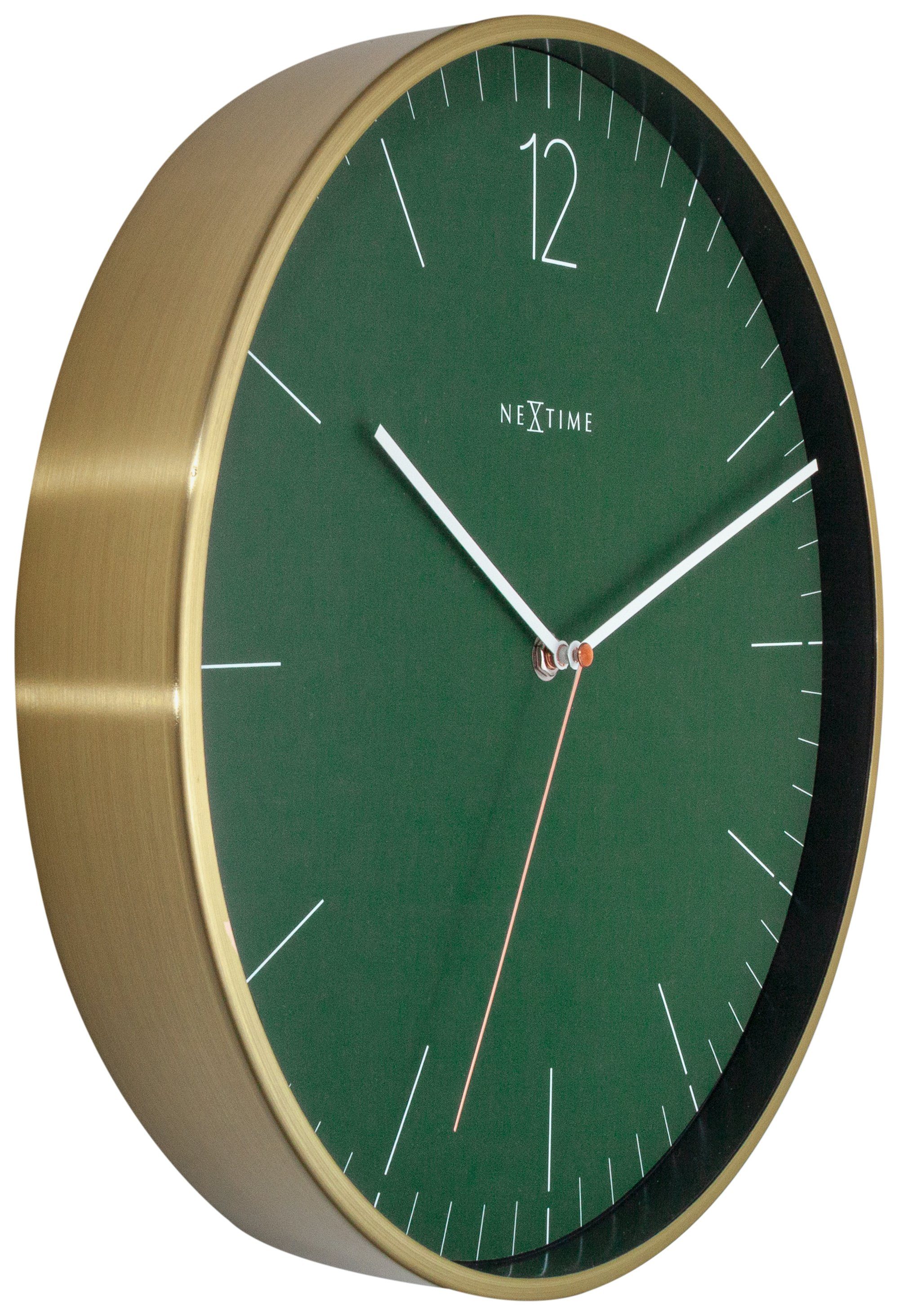 NEXTIME Wanduhr 3252GN (mit goldenem Gehäuse günstig online kaufen