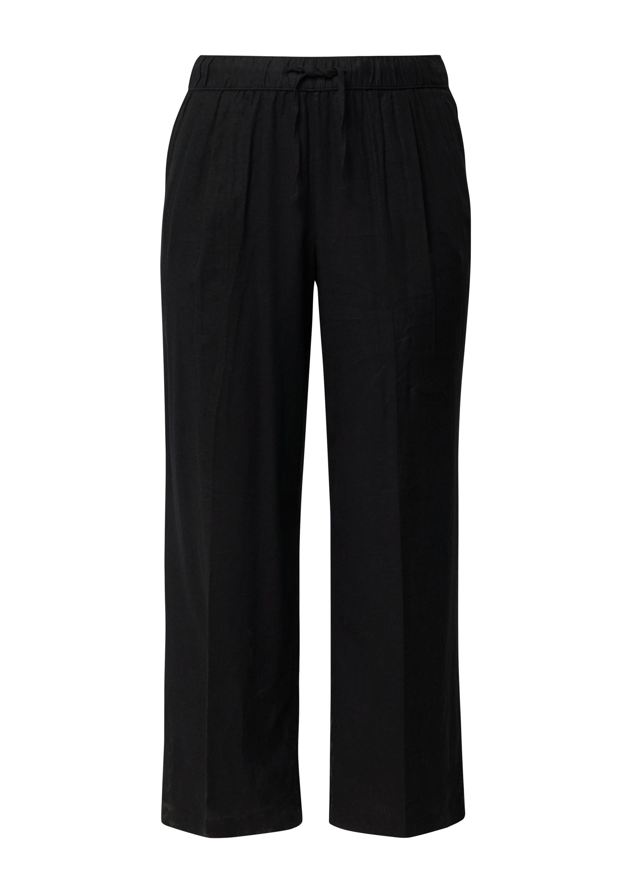 s.Oliver Chinos Hose Wide-Leg-Hose aus Leinenmix mit elastischem Bund