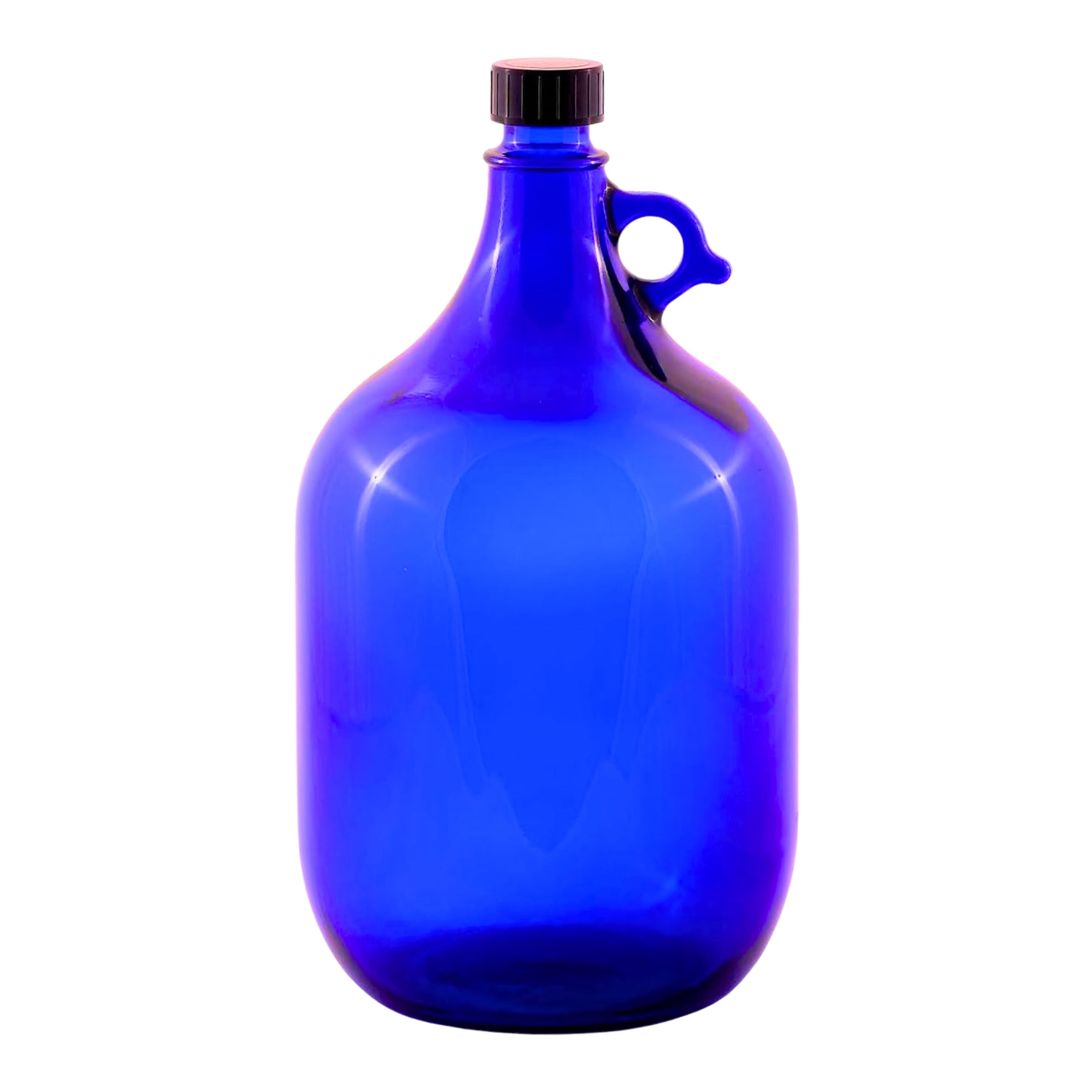 mikken Trinkflasche Blaue Gallone 5 Liter XXL Glasflasche große Wasserflasche mit Deckel