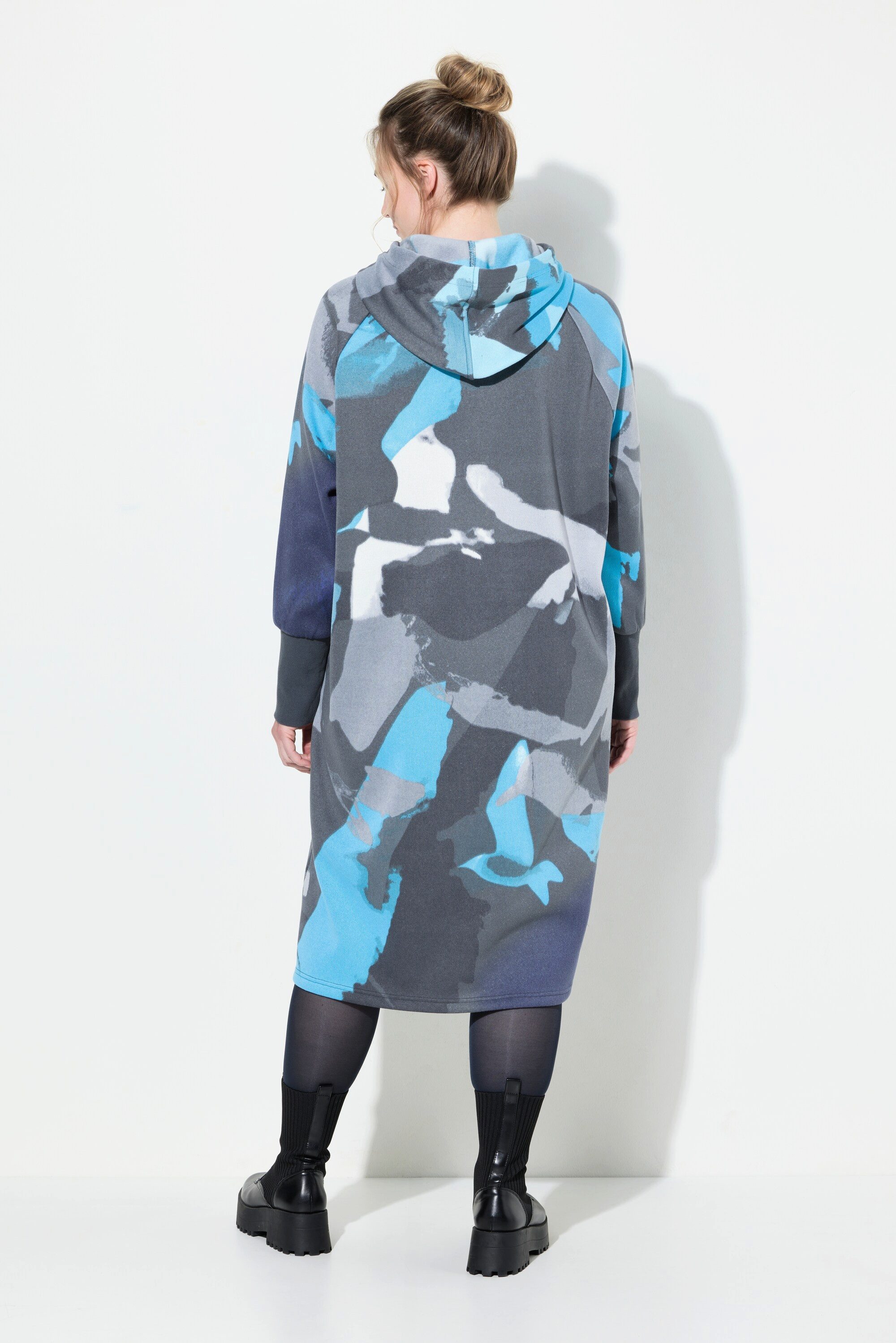 Laurasøn Jerseykleid Sweatkleid Kapuze Langarm oversize