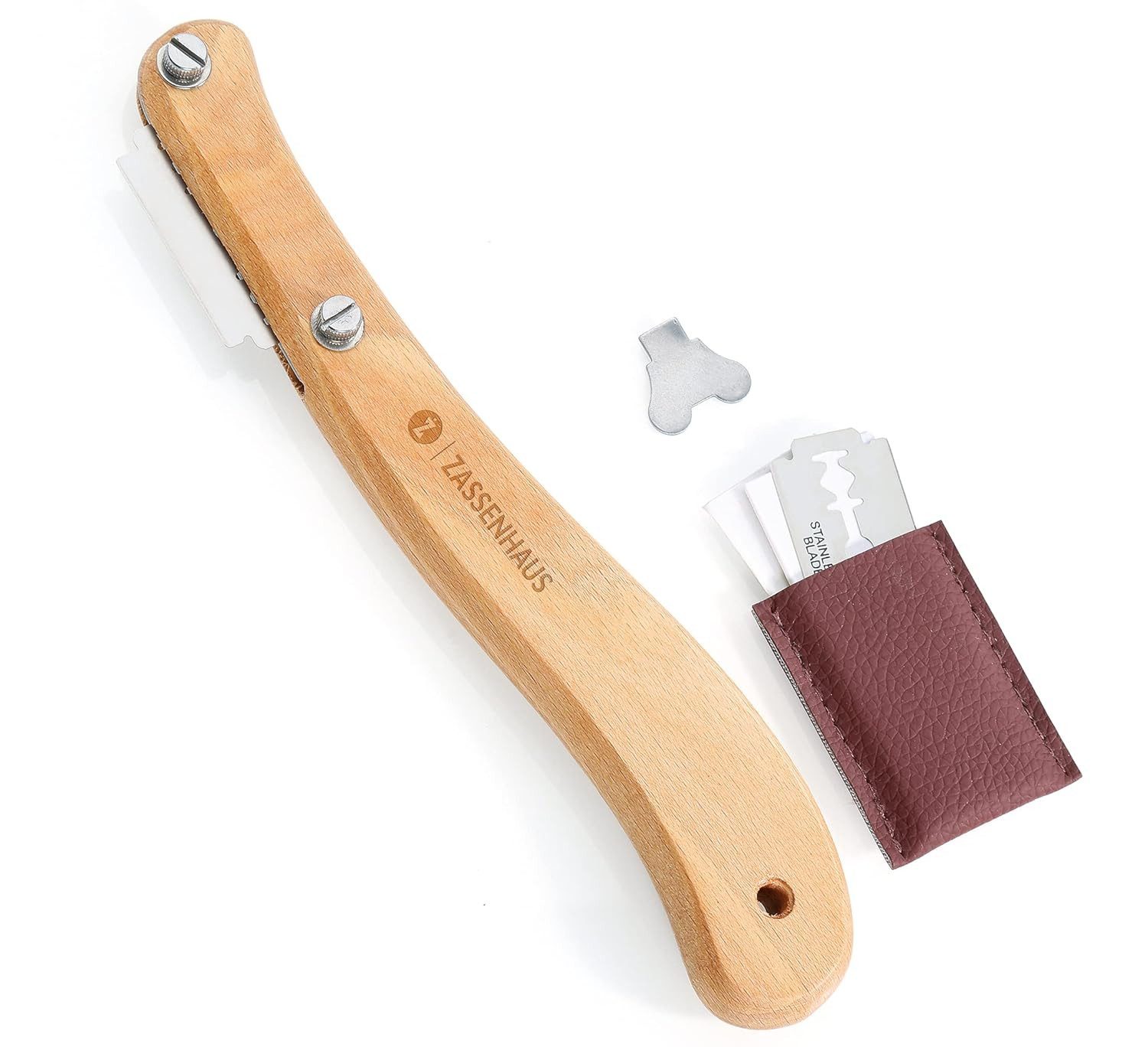 ZASSENHAUS Zubereitungsmesser Zassenhaus Bäckermesser Buche + 5 Ersatzklingen, Schnitttiefe von 5-10 mm