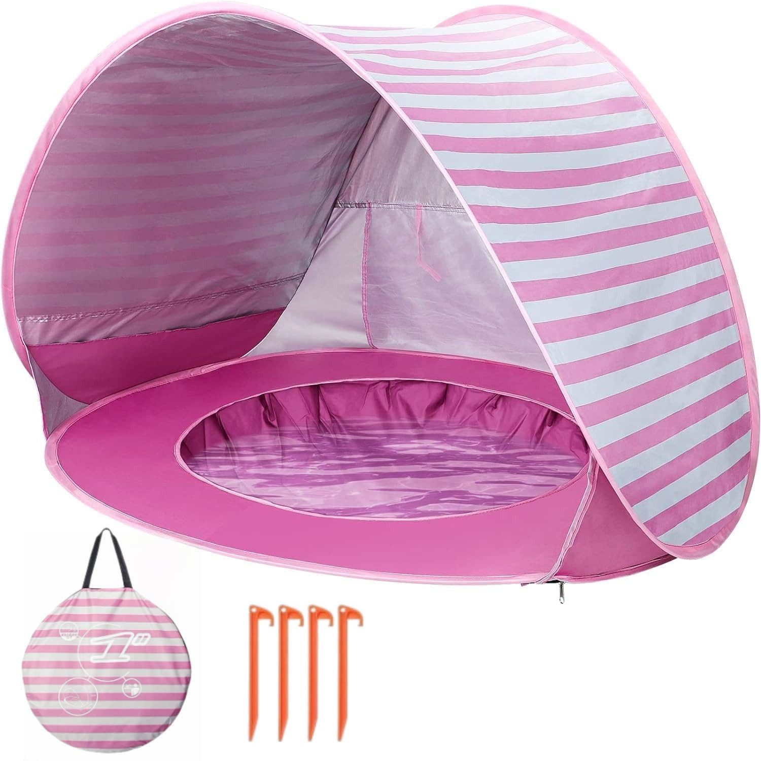 Strandmuschel Pop Up Strandzelt mit Mini Pool UV Sonnenschutz für Kleinkinder