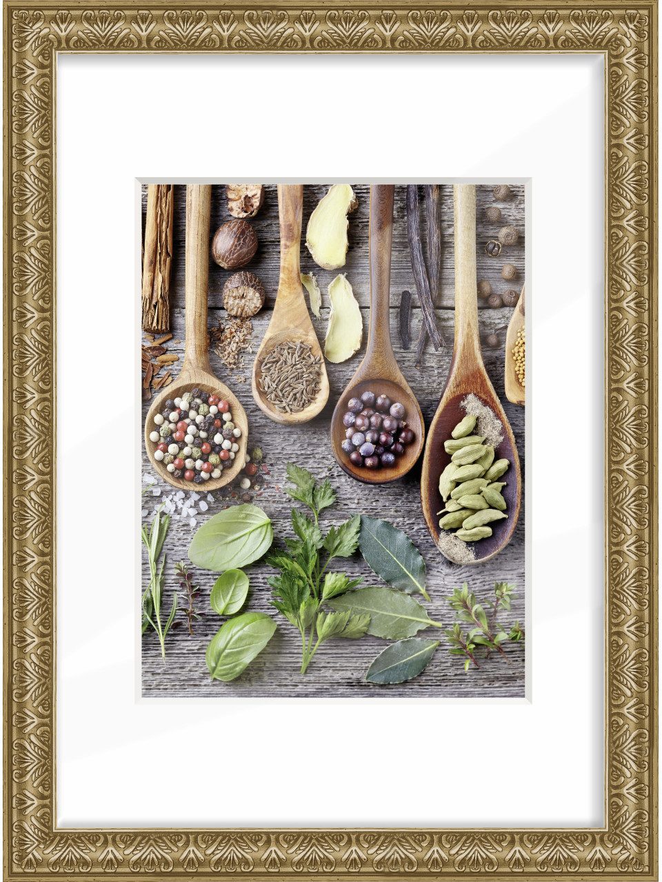 The Wall - the art of framing AG Bilderrahmen Holz Bilderrahmen Alladin Barock gold, 21 x 29,7
