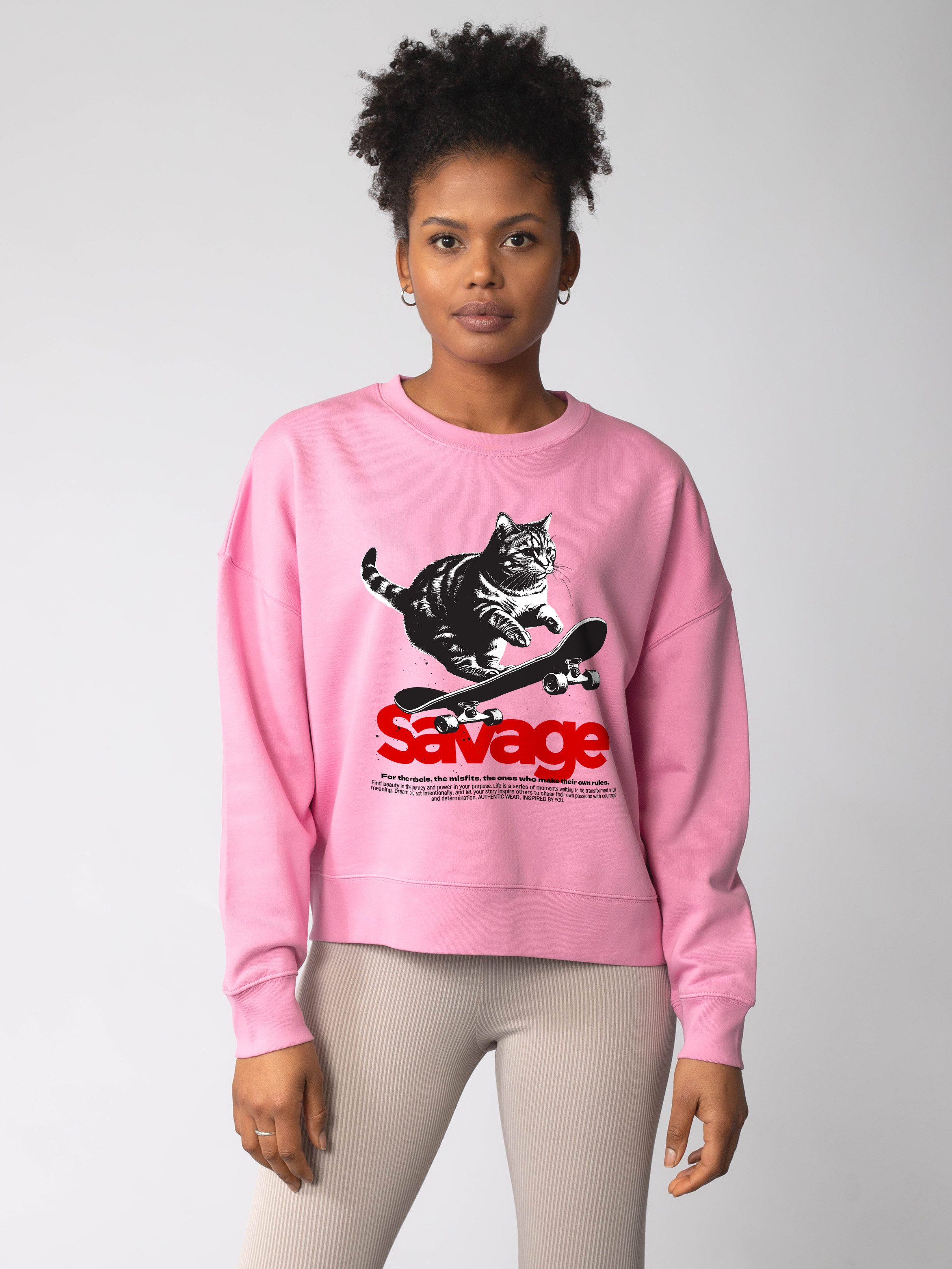 wat? Apparel Sweatshirt Savage Cat