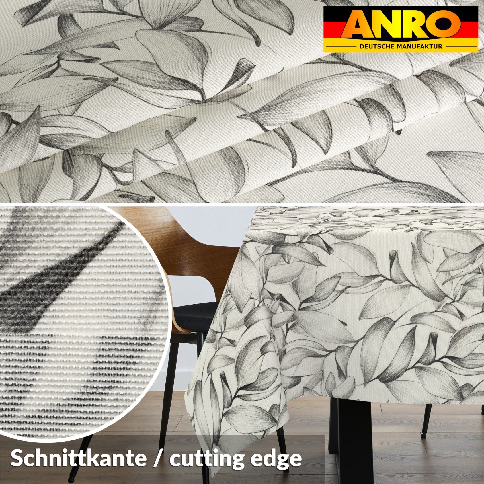 ANRO Tischdecke LANA Selene-Maritim Tischwäsche Hochwertig (Einzelstück 1-tlg), wasserabweisend Selene-Maritim Weiß 100x140cm