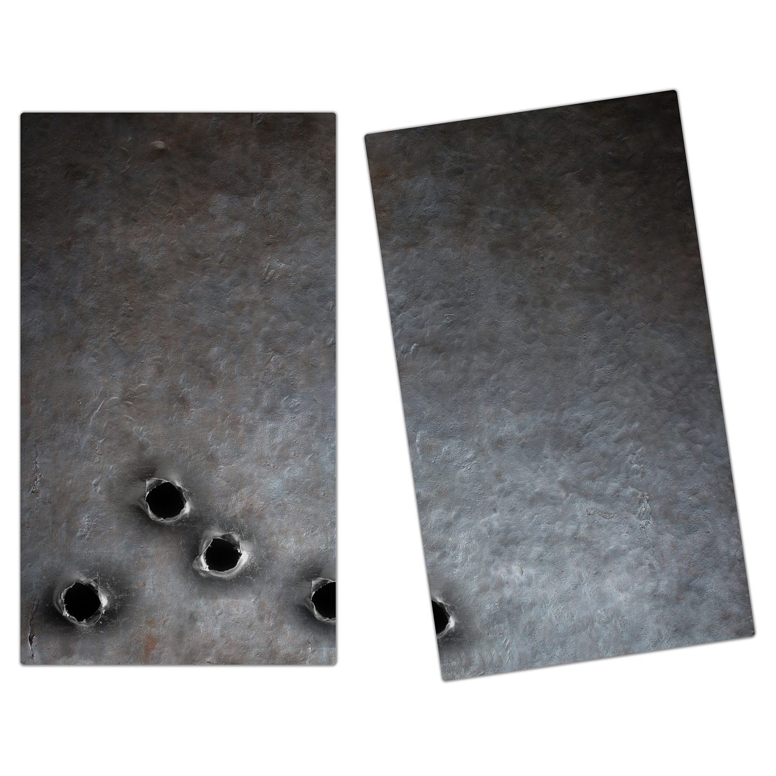 Primedeco Herd-Abdeckplatte Herdabdeckplatte Spritzschutz aus Metallwand, (2 Glas, Rostige Glas tlg)