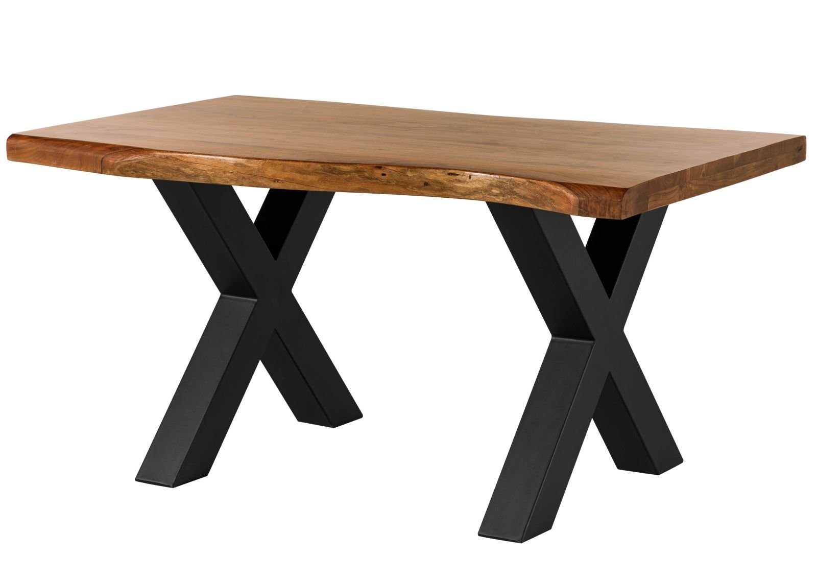 Massivmoebel24 Baumkantentisch FREEFORM (Baumtisch Akazie 160x90x77 günstig online kaufen
