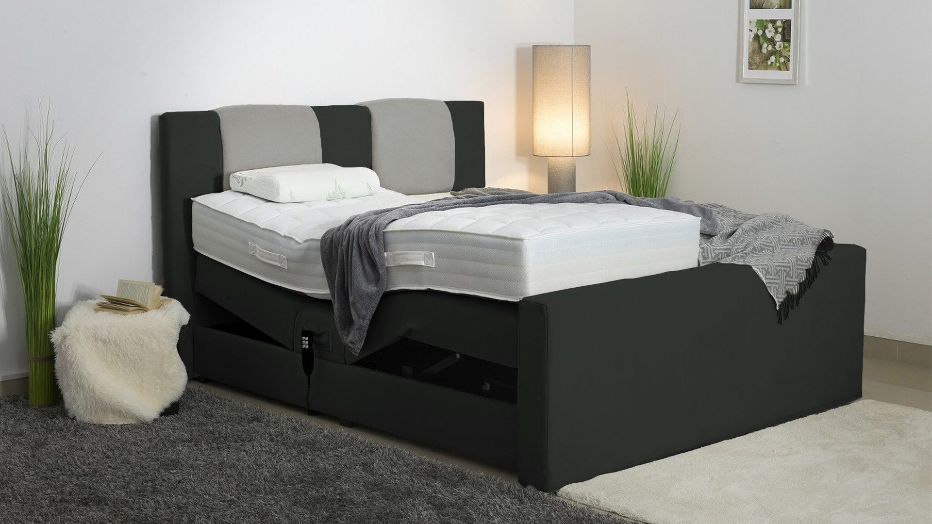 PAARA Boxspringbett Bolton elektrisch verstellbar mit Motor alles, mit einzigartigem Belüftungssystem