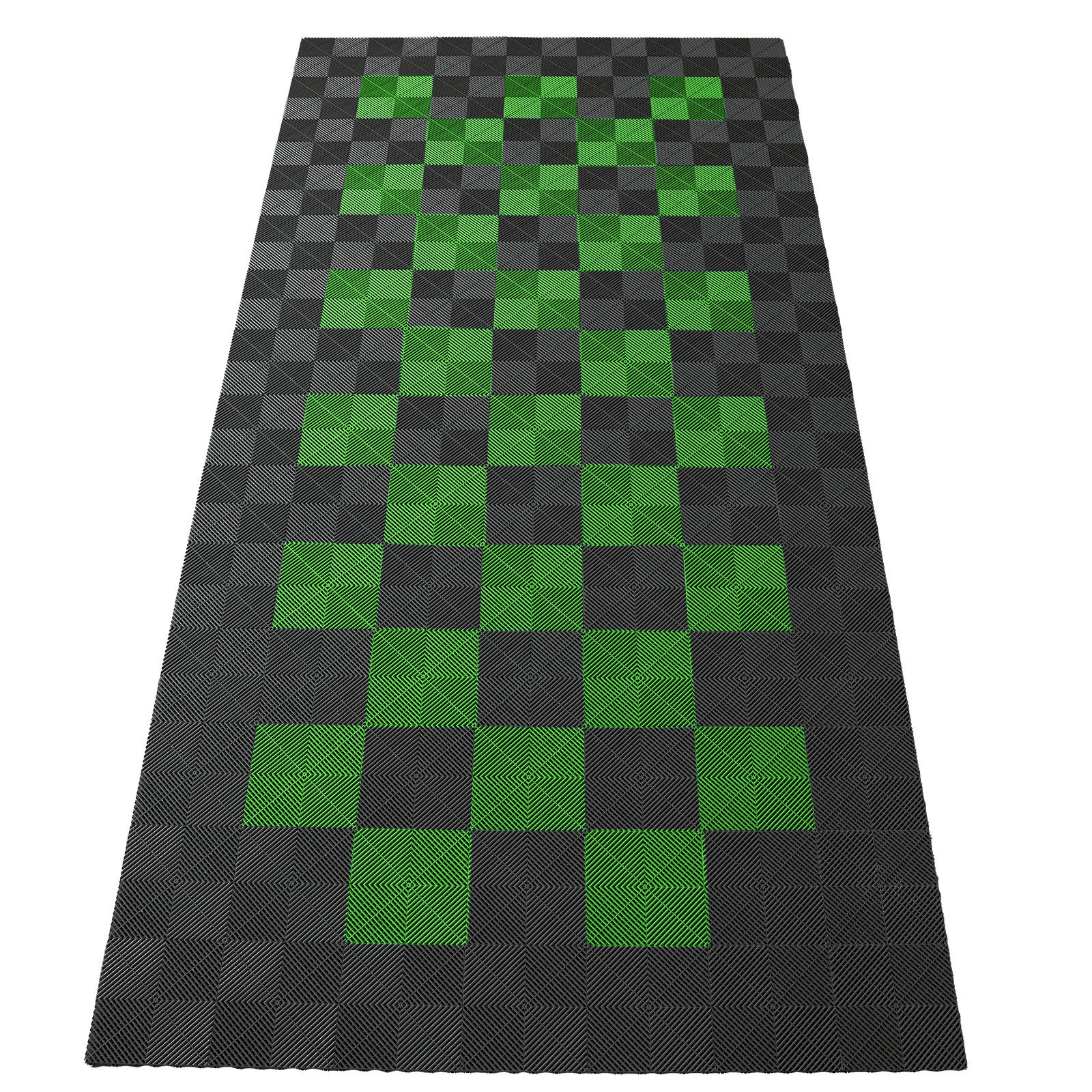 RAMROXX Klickfliesen Performance Bodenfliesen Garagenboden 2,8mx5,6m Grau Hellgrün Set2