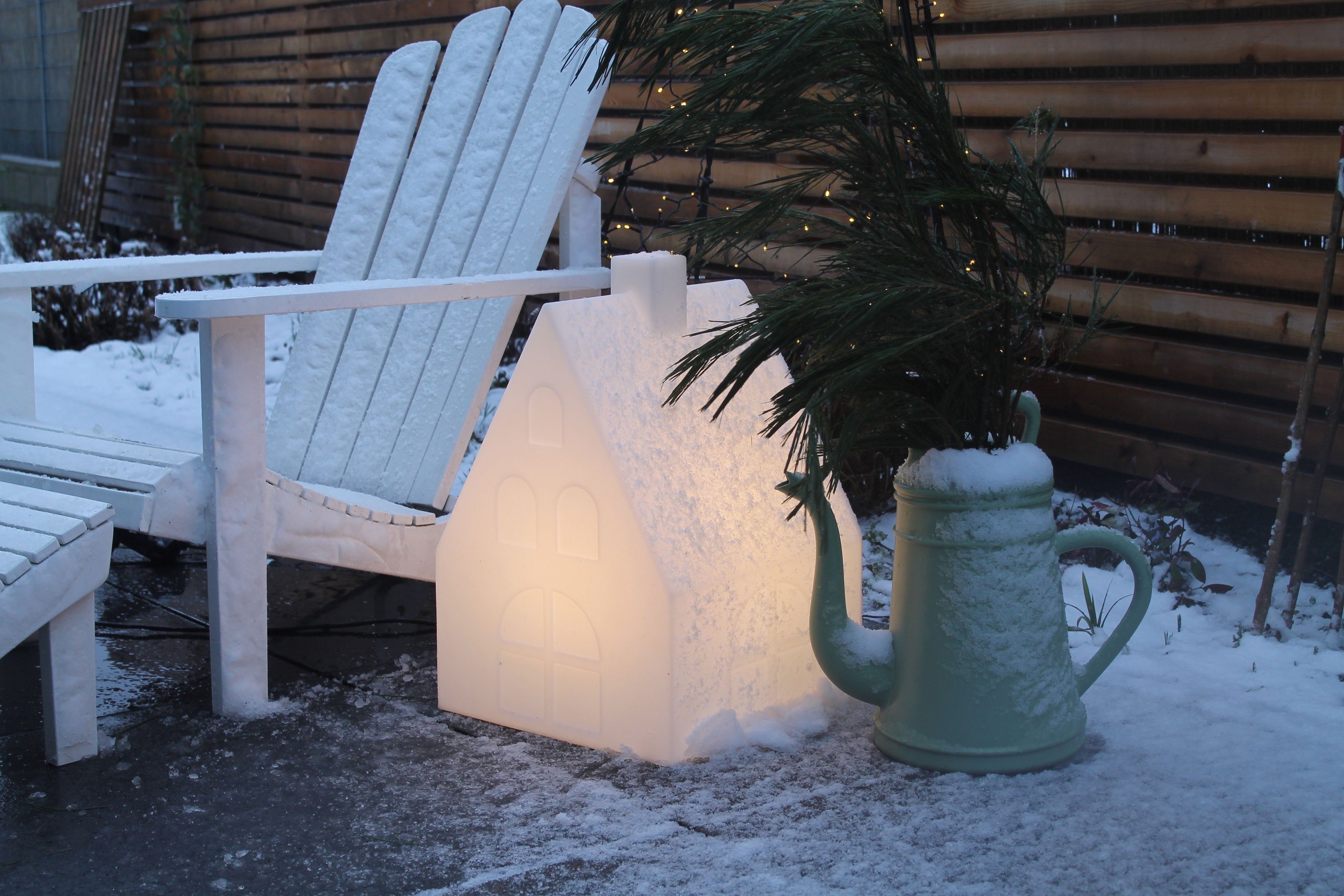 8 cm In- Outdoor, Shining weiß Made seasons Germany design und in 57 wechselbar, LED LED für LED WW, House, Dekoobjekt