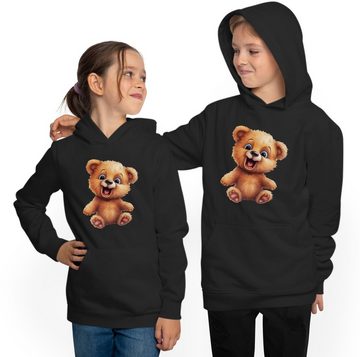 MyDesign24 Hoodie Kinder Kapuzen Sweatshirt - Baby Teddybär Kinder Wildtier Hoodie i268, Kapuzensweater mit Aufdruck