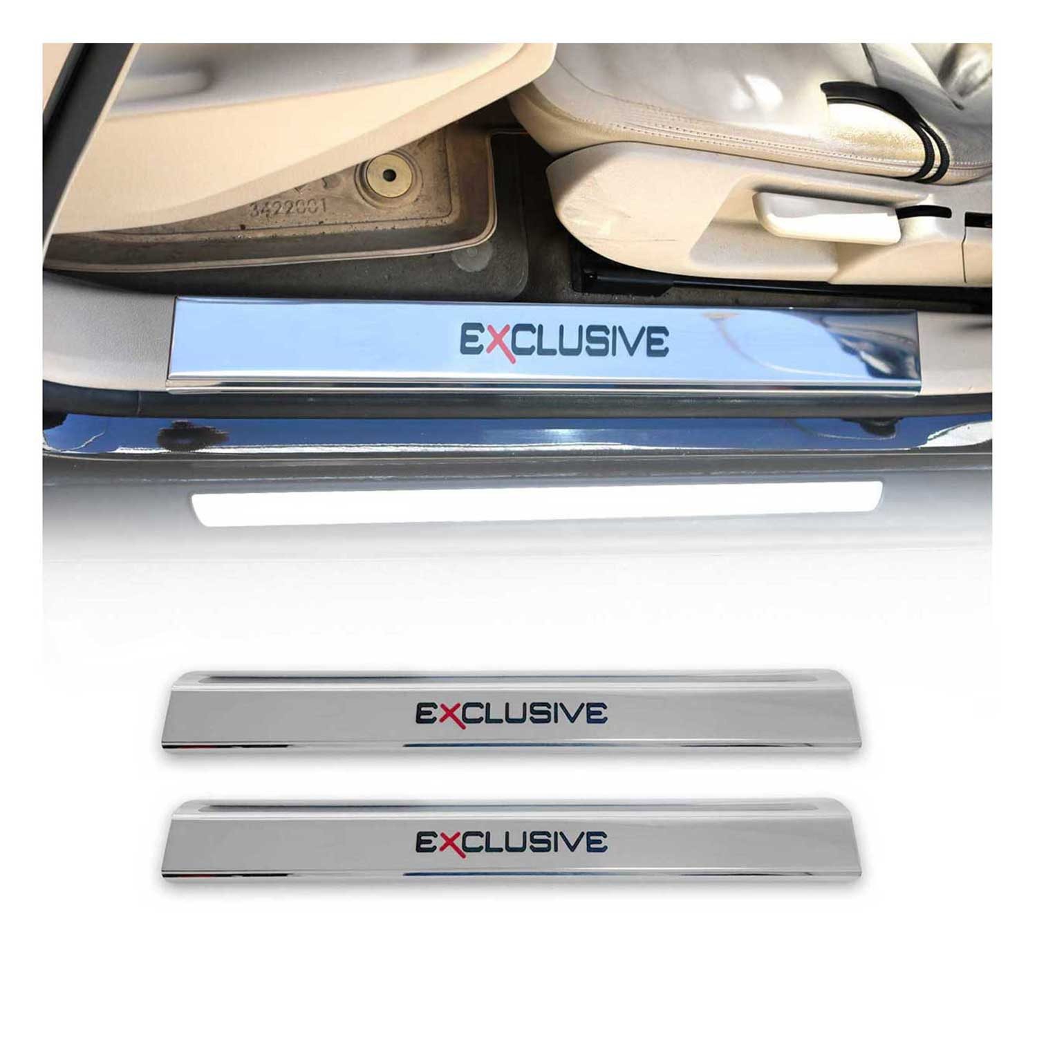 OMAC Zierleisten-Aufkleber Einstiegsleisten Edition für Citroen C1 C2 C3 C4 C5 C6 Edelstahl 2x, (2tlg), Langlebig,Einfache Reinigung,Einfache Installation,Rostbeständig