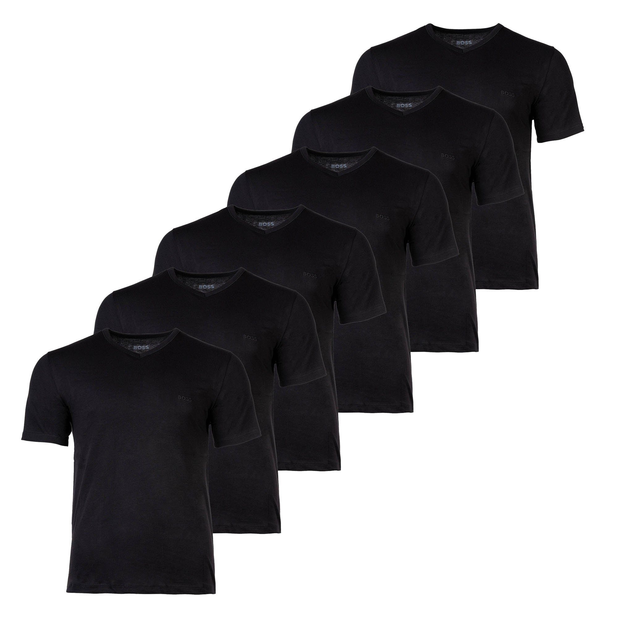 Boxer BOSS T-Shirt Herren Boxershorts, 6er Schwarz 6P Pack - Briefs