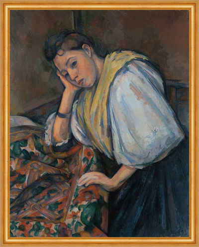 Kunstdruck Young Italian Woman at a Table Paul Cezanne Italienerin Tisch Tücher B, (1 St)
