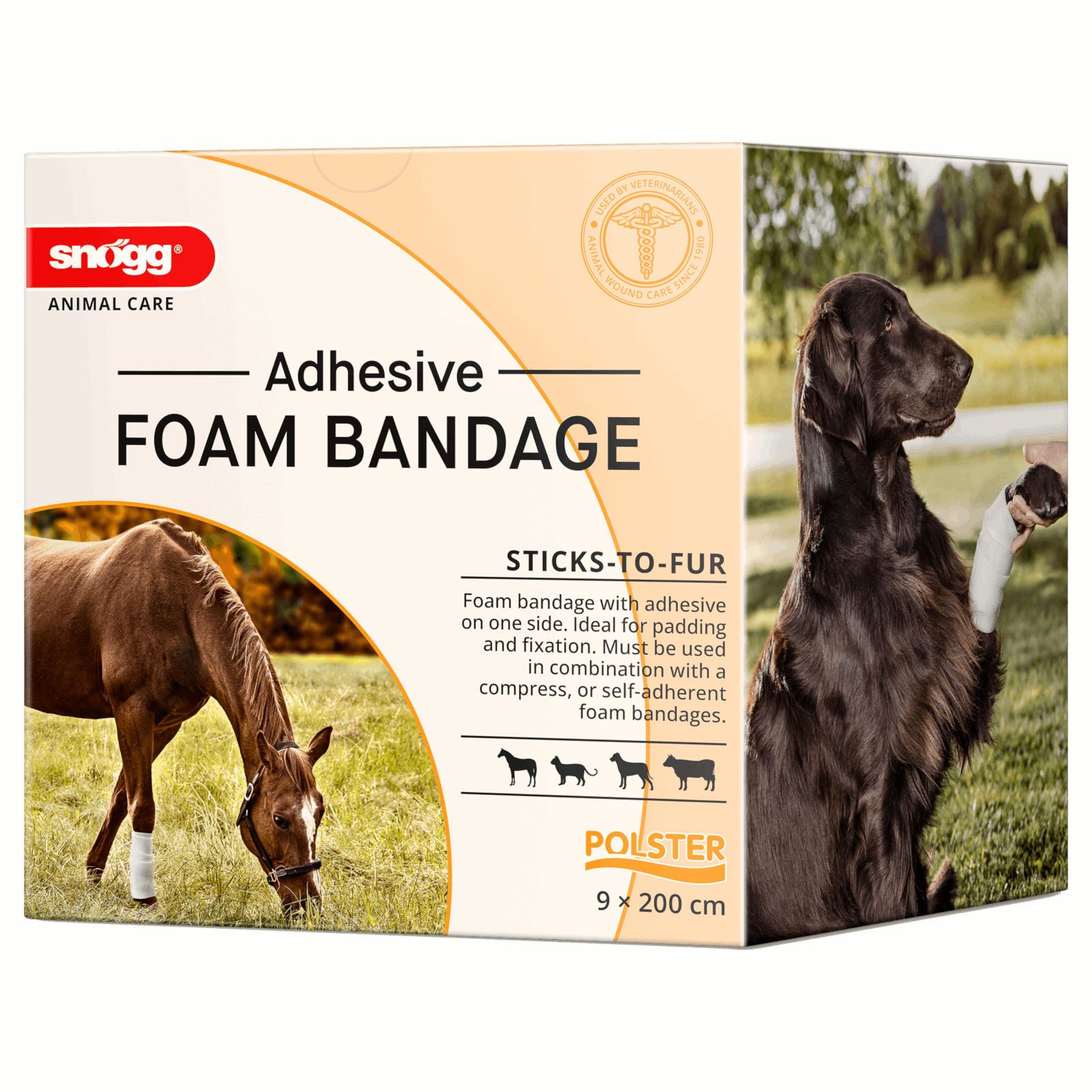 Snögg Gips-und Verbandschutz Animal Care Foam Bandage, 9 x 200 cm, elastischer Schaumverband für...