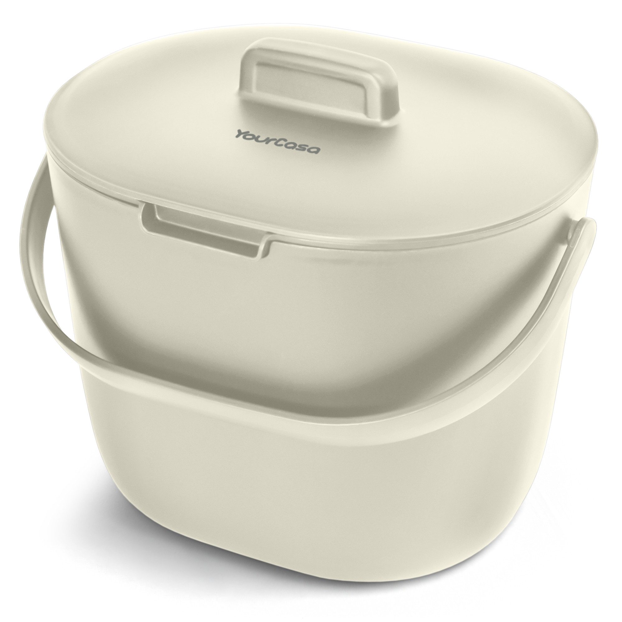 YourCasa Biomülleimer Küche 6L für alltäglichen Biomüll Spülmaschinenfest mit Sieb, Spülmaschinenfest, 6L Fassungsvermögen