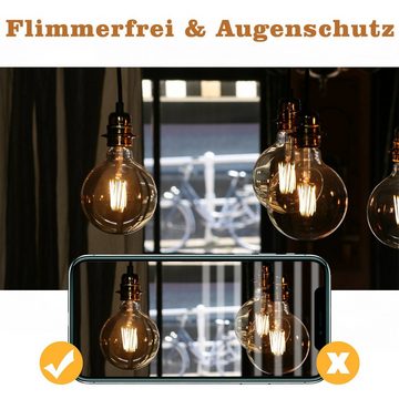 ZMH LED-Leuchtmittel Edison LED Vintage Glühbirne - G80 2700K, E27, 2 St., warmweiß, Filament Retro Glas Birne Energiesparlampe