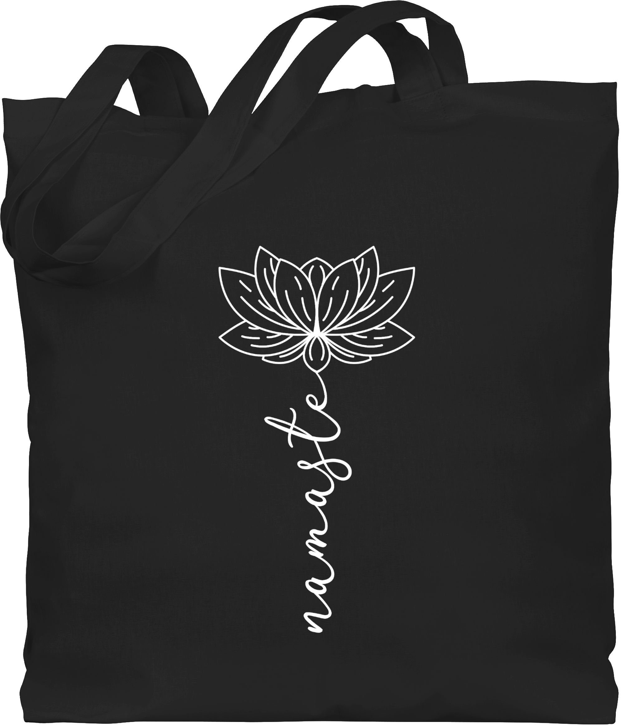Shirtracer Umhängetasche Namaste Lotusblüte Yoga Chakra, Yoga und Wellness Geschenk 1 Schwarz