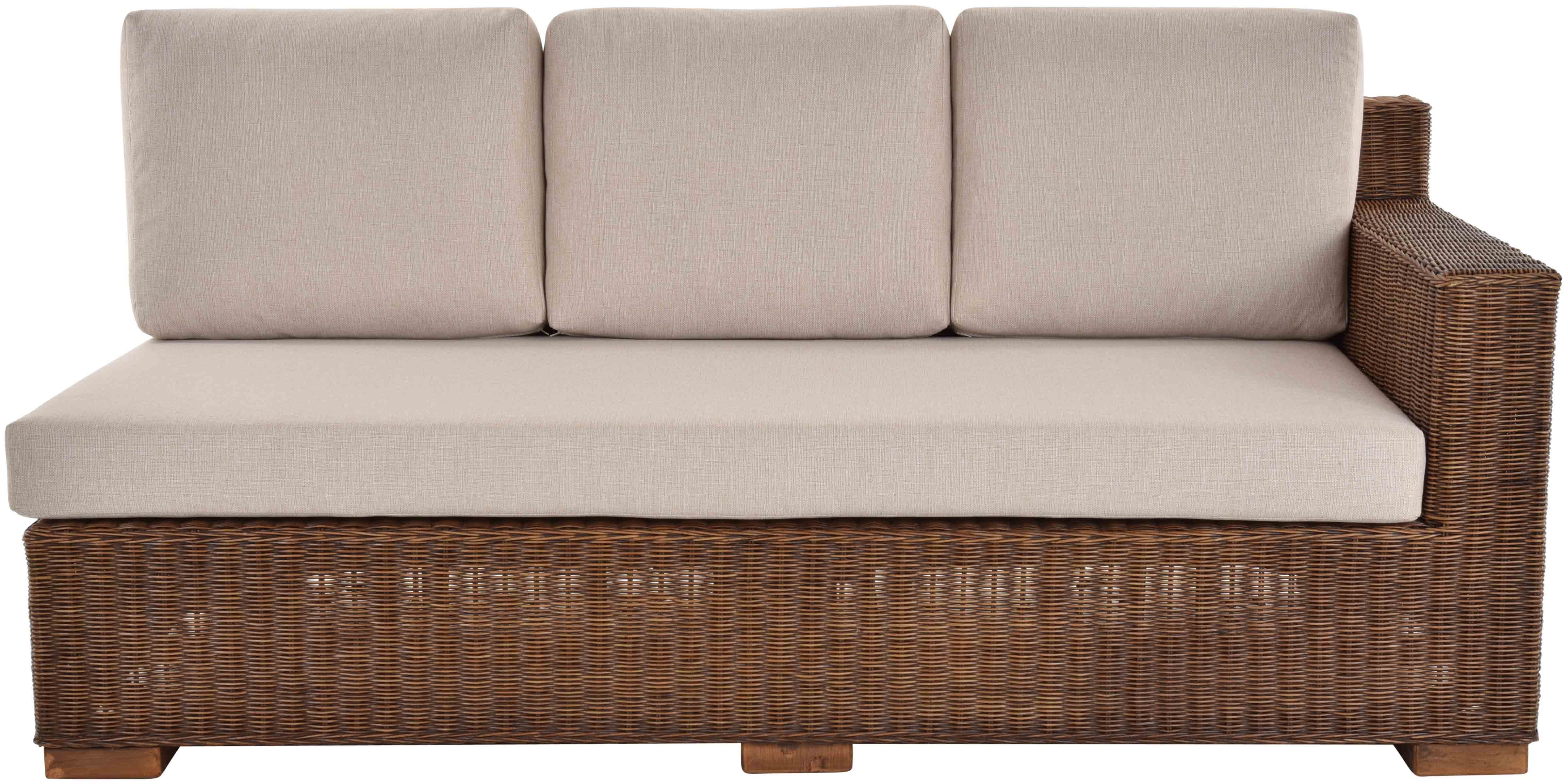 mit Krines Loungesofa Vermont einer Rattanliege mit Moderne Liege Recamiere Chaiselongue Lounge Home Armlehne, Polster Sofa,