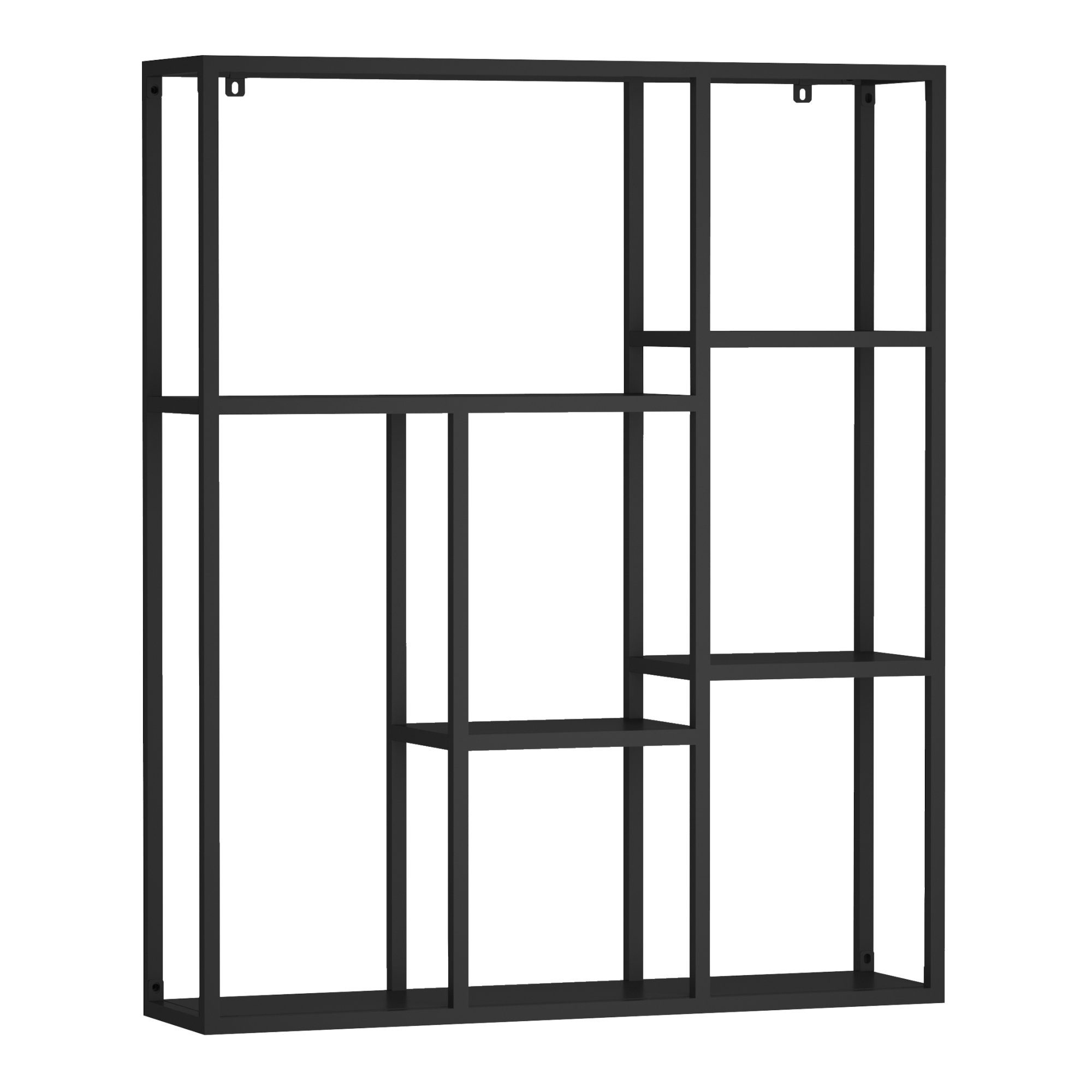 en.casa Wandregal, »Jämijärvi« mit 7 Ablagen Schwarz, matt günstig online kaufen