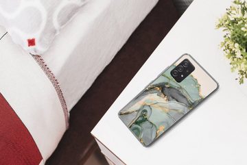 MuchoWow Handyhülle Gold - Marmor - Grün - Luxus - Glitzer - Marmoroptik, Phone Case, Handyhülle Samsung Galaxy A53, Silikon, Schutzhülle