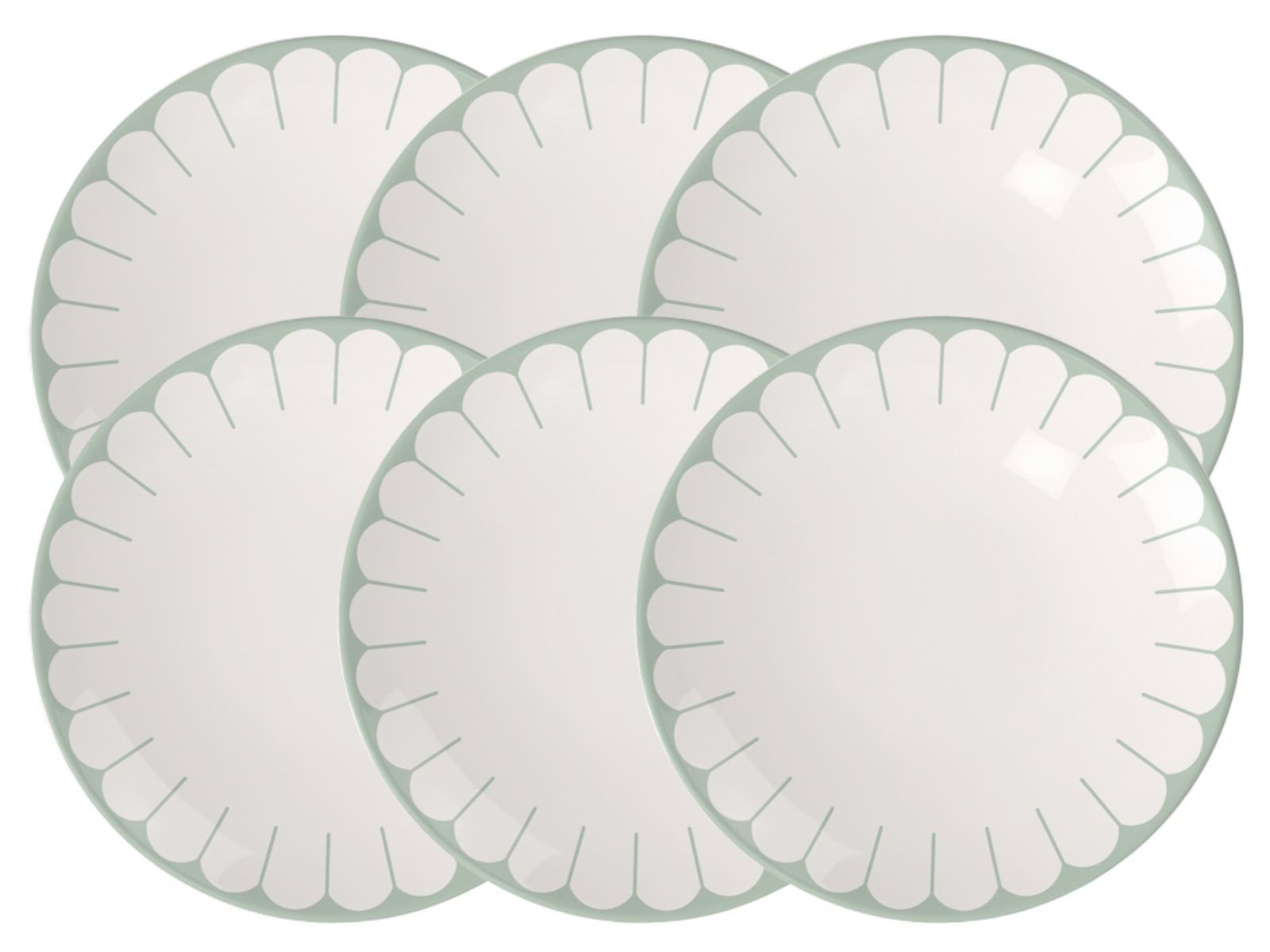 Villeroy & Boch Dessertteller Fleur vert Frühstücks/Dessertteller 21cm Set6