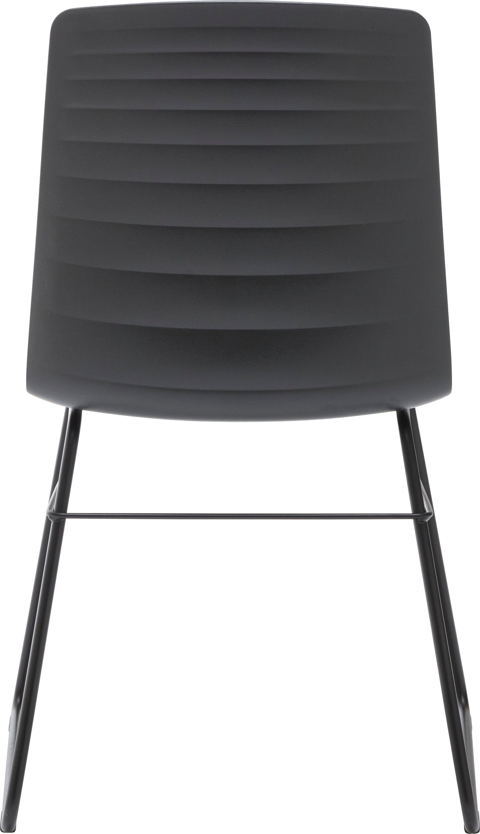 freistil ROLF BENZ Schalenstuhl 118, Stahlrohraußengestell tiefschwarz