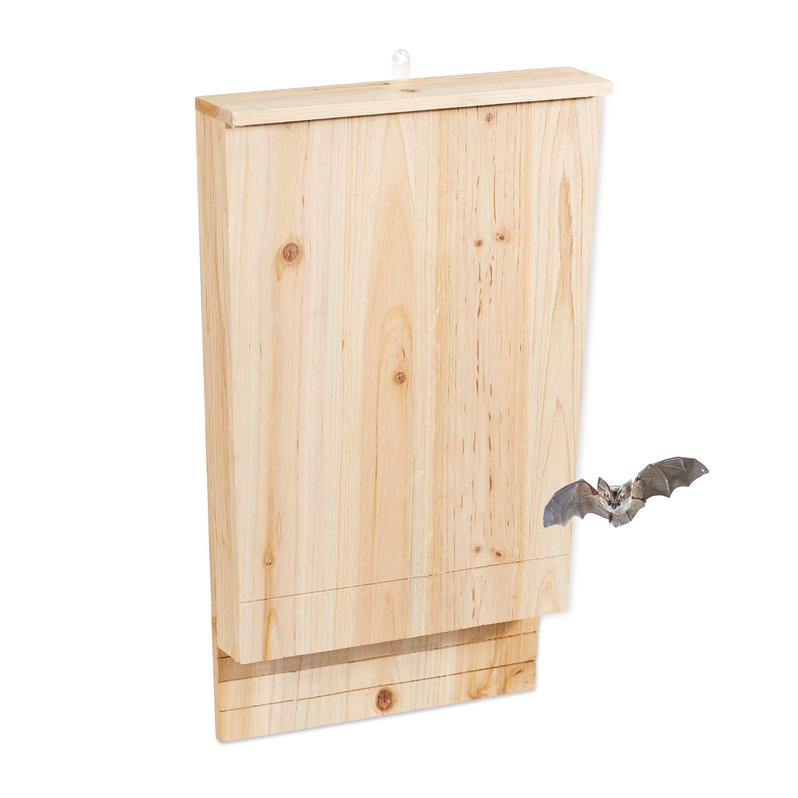 relaxdays Vogelhaus XL Fledermauskasten aus Holz