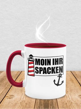 Shirtracer Tasse Moin ihr Spacken Leuchtturm, Keramik, Statement