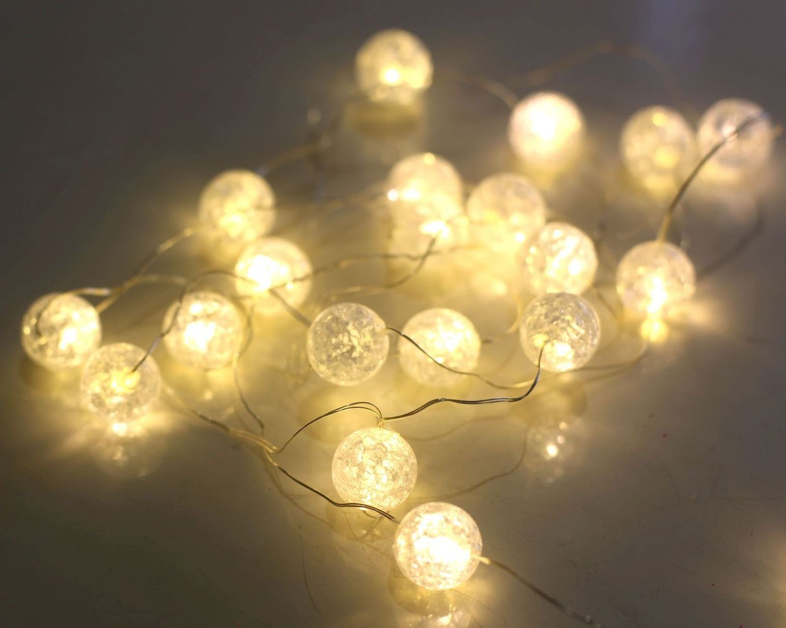 GLOBO LIGHTING Lichterkette Lichterkette Indoor mit Kugeln LED Schalter Wohnzimmer Draht Deko