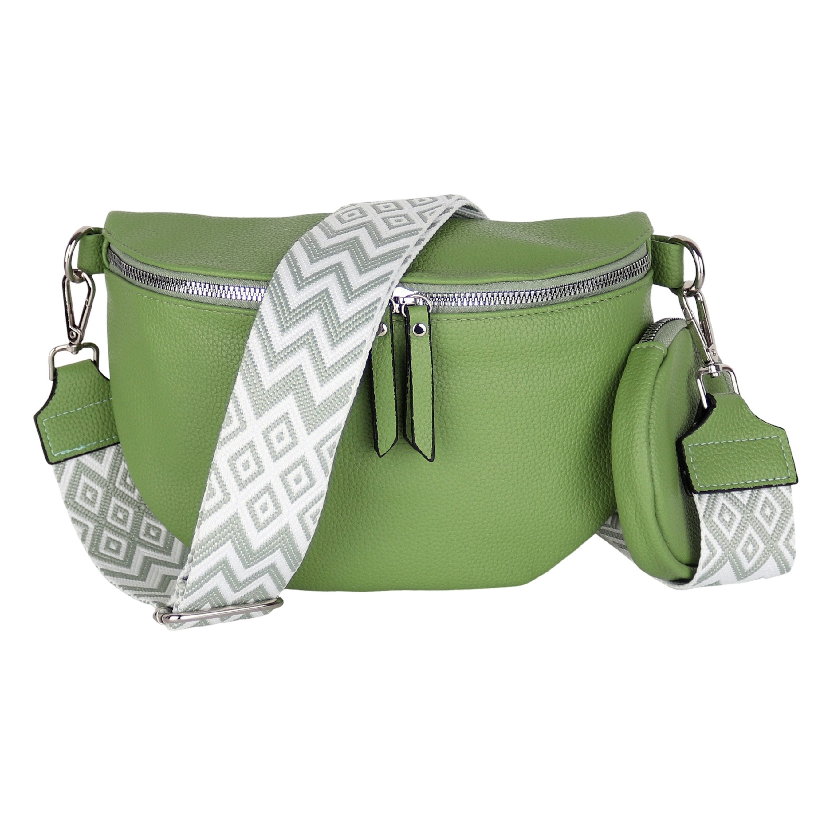 MIRROSI Bauchtasche Damen Taschen, Umhängetasche, Brusttasche, 26x18x9cm Veganes Leder (Schultertasche für jeden Anlass), Crossbody Bag, Bohemian gemusterten& verstellbaren Schulterriemen