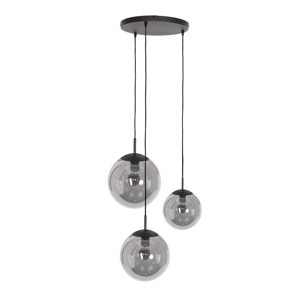 Steinhauer LIGHTING Pendelleuchte, Leuchtmittel nicht inklusive, Hängelampe Pendellampe Esstischleuchte Glas rauchfarben 3 flammig